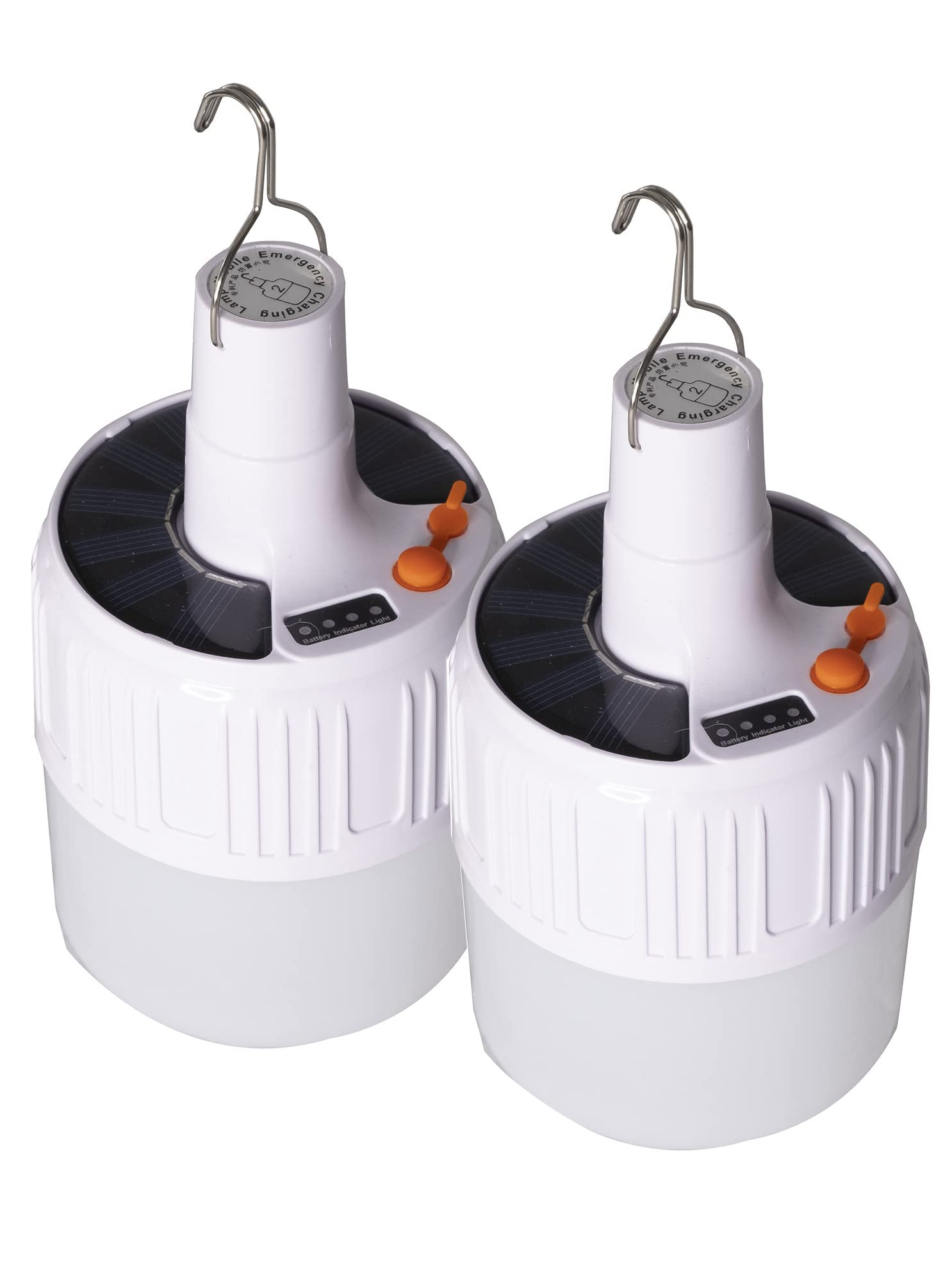 Solar Powered Portable Emergency Charging Lantern - 2 Pack for Camping, Power Outages & Outdoor Adventures