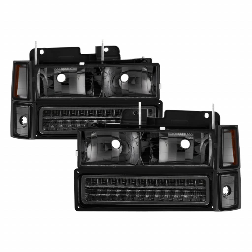 Spyder Smoke LED Bumper Headlights for 1999 Chevy Silverado 1500/2500 - Pair (5069566) | Upgrade Your Truck's Style & Night Visibility for Off-Roading & Daily Driving