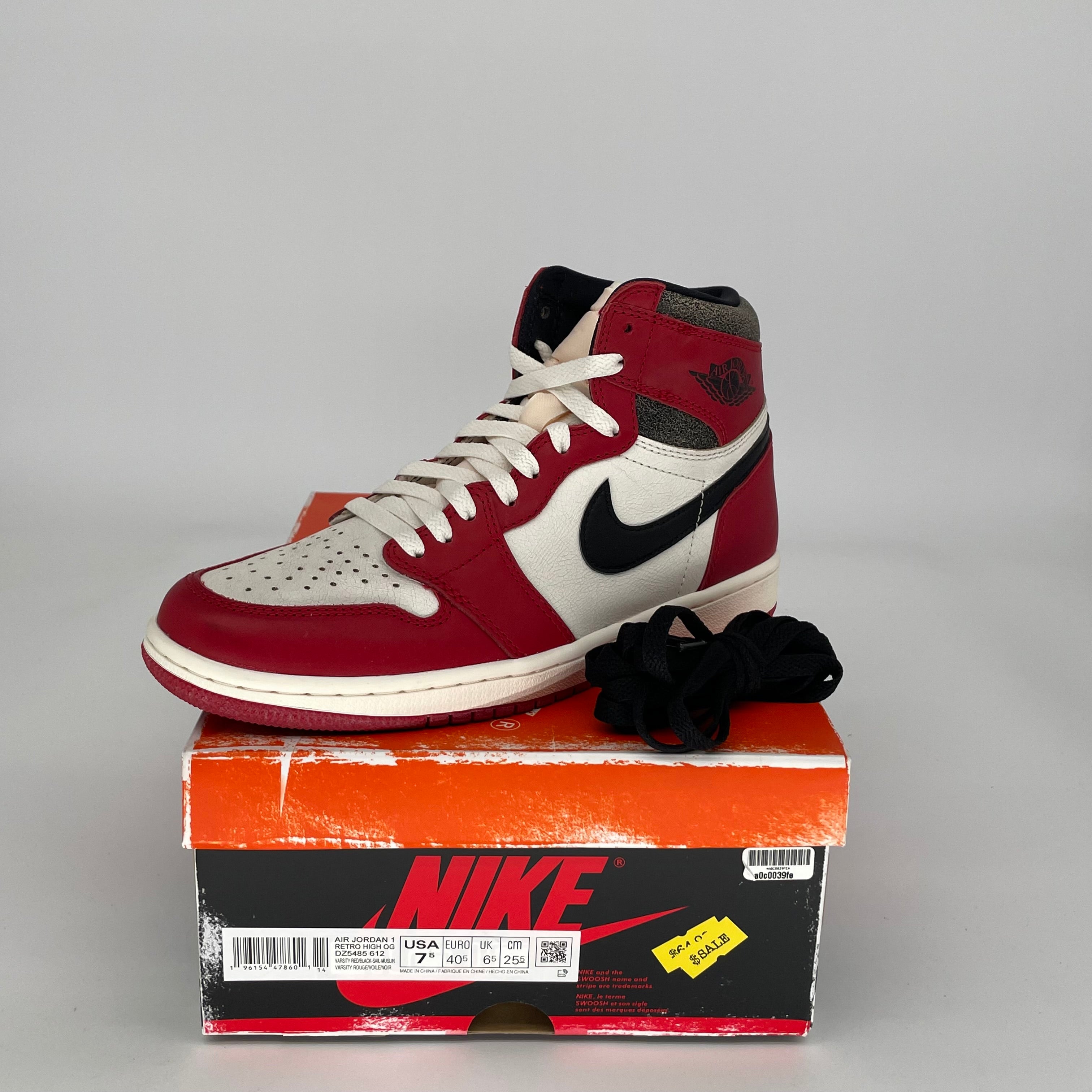 Air Jordan 1 Lost and Found Sneakers - Size 7.5 Men's (DZ5485-612) | Retro Basketball Shoes for Casual Wear & Street Style