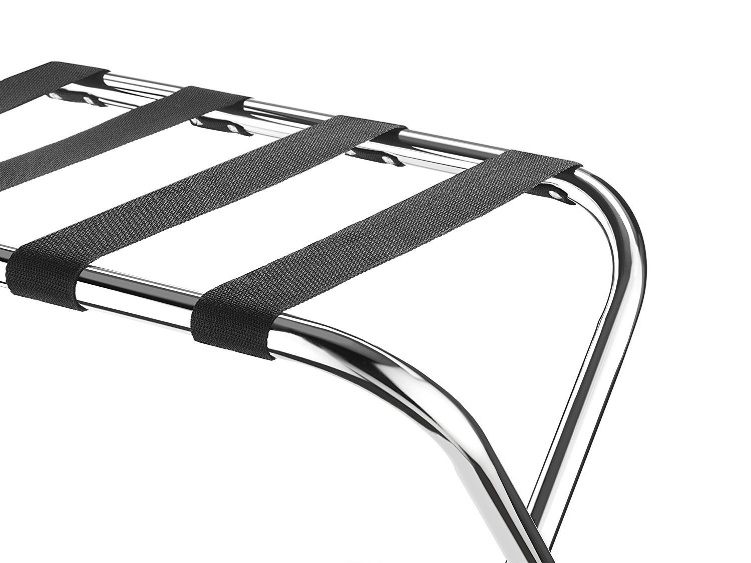 2-Pack Folding Chrome Stainless Steel Luggage Rack - Space Saving Storage Organizer for Suitcases, Bags & Travel Gear | Perfect for Bedrooms, Closets & Hotels