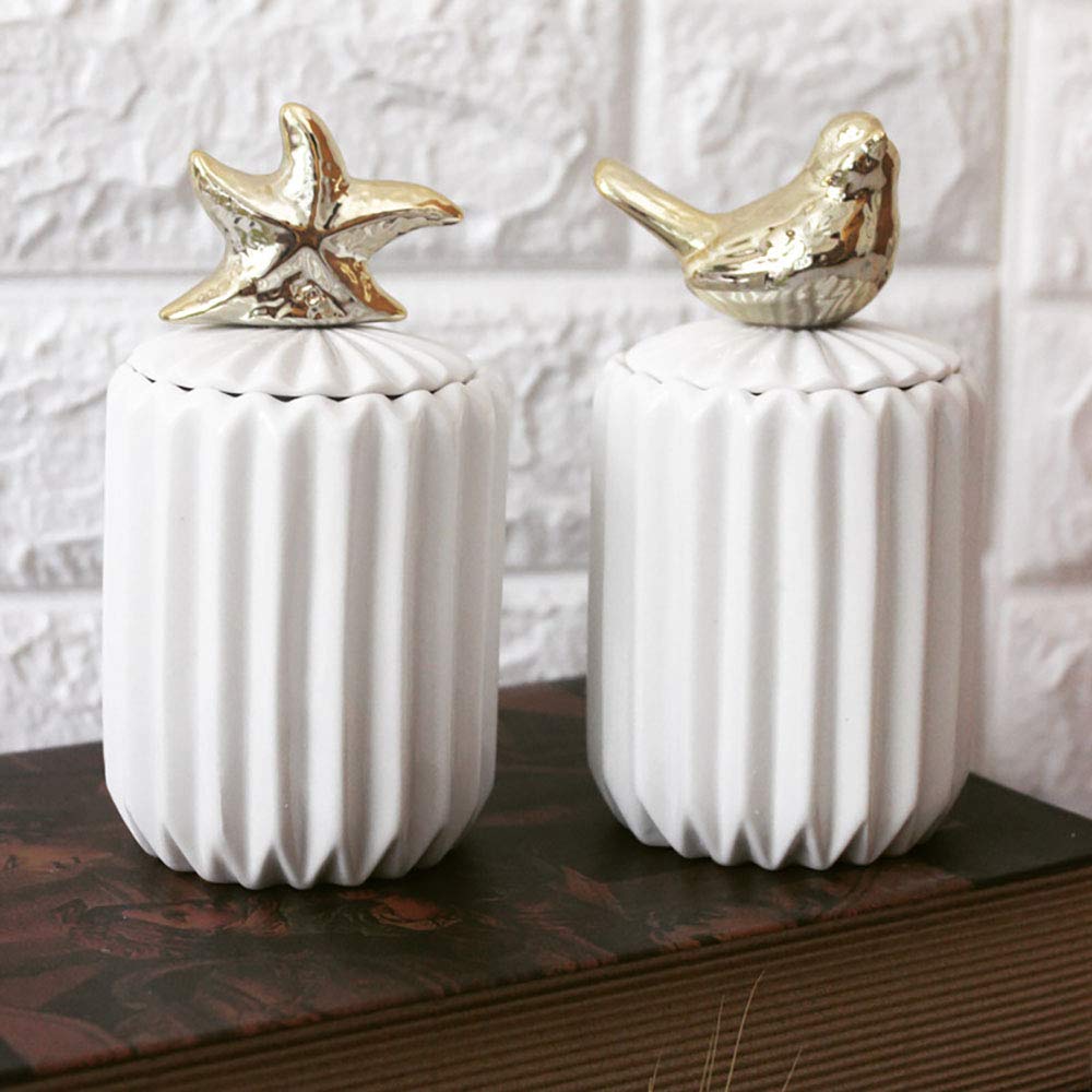 Starfish-Shaped Q-Tip & Toothpick Dispenser - Bathroom & Kitchen Storage Canister for Home Organization, Parties & Appetizer Serving | Compact Tabletop Design for Easy Access