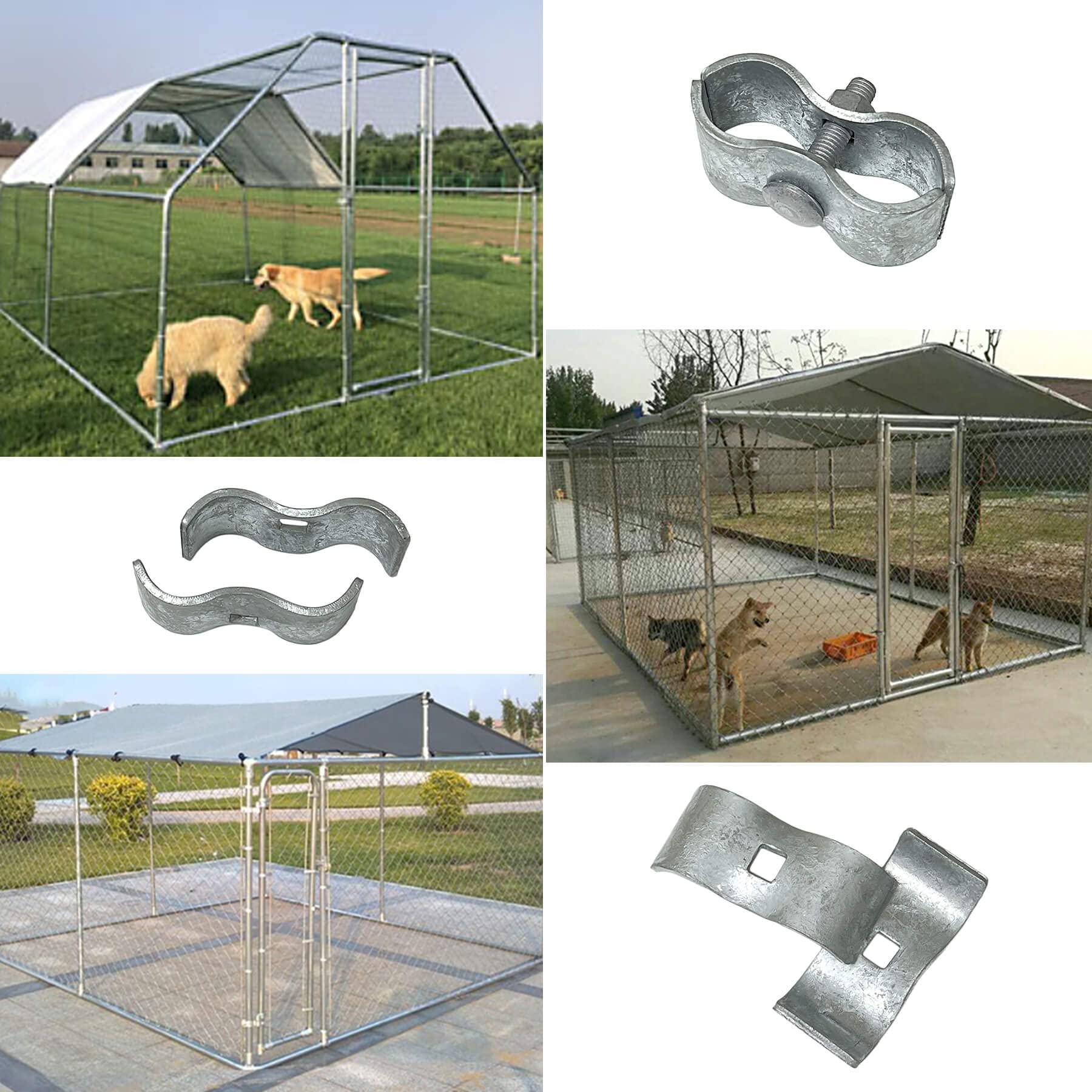 **Galvanized Steel Chain Link Fence Panel Clamps (8-Pack) - 1-5/8