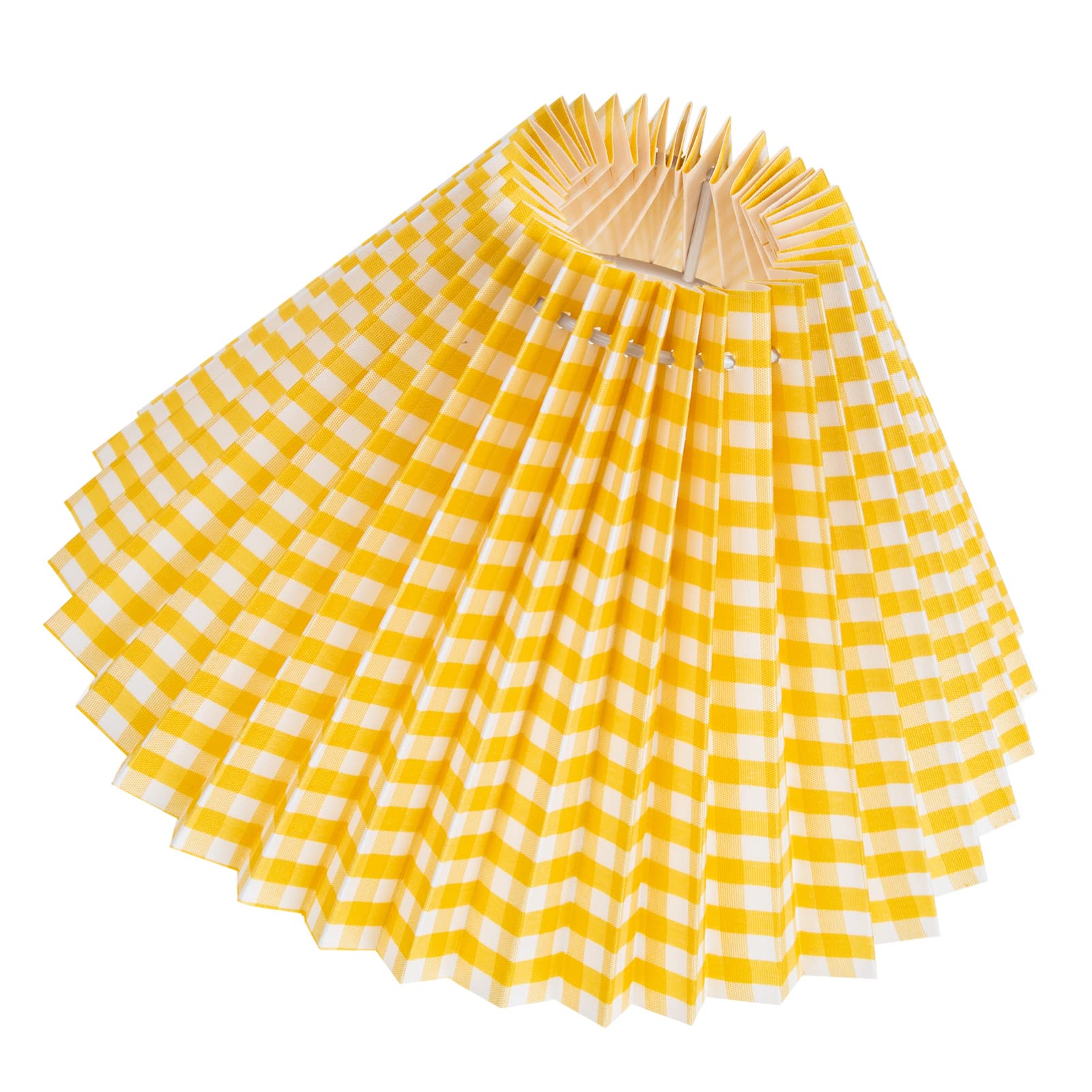 Japanese Style Pleated Fabric Lampshade - Replacement Shade for Table Lamps, Floor Lamps & Desk Lamps in Yellow | Perfect for Living Room, Bedroom & Office Lighting Decor