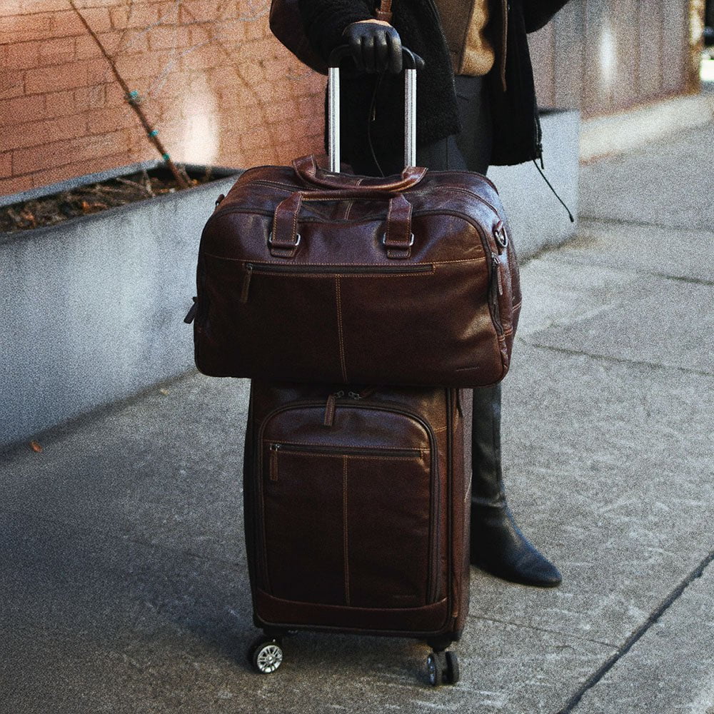 Jack Georges Weekender Duffle Bag - Premium Leather Travel Duffel for Men & Women - Perfect for Gym, Business Trips & Weekend Getaways