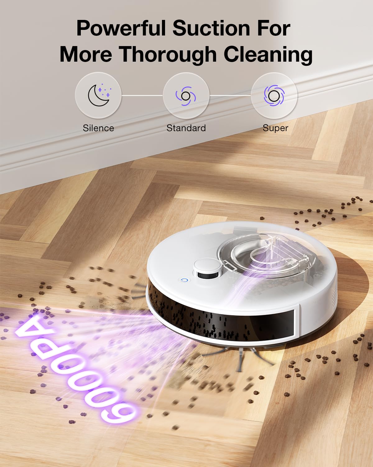 OKP L7 Robot Vacuum and Mop Combo - 6000Pa Strong Suction, LiDAR Navigation & 3D Mapping for Hard Floors & Pet Hair - Smart No-Go Zones, WiFi/App/Alexa Control - Perfect for Homes with Pets and Hardwood Floors