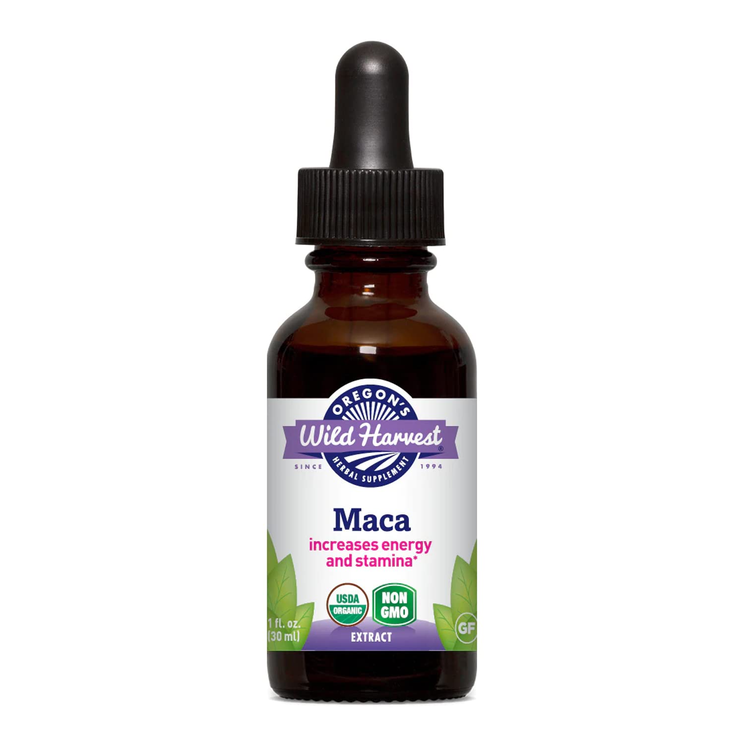 Organic Maca Root Extract 1:3 Ratio - 1 fl oz | Oregon's Wild Harvest | Energy & Vitality Supplement for Men & Women | Supports Hormone Balance & Stamina | Vegan, Non-GMO, Gluten-Free | Perfect for Smoothies, Coffee & Workout Recovery
