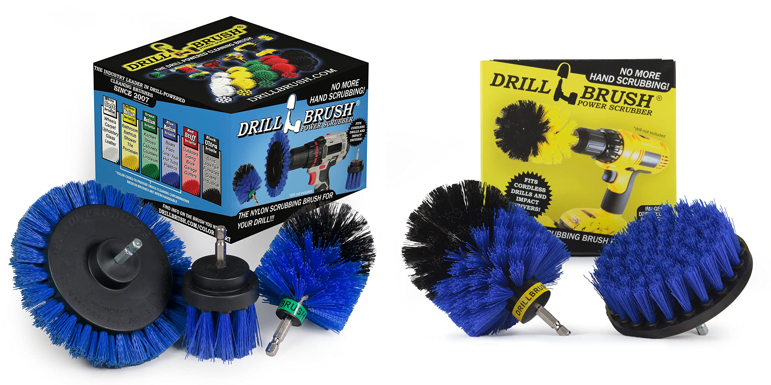 5-Piece Drillbrush Kit for Pool & Boat Cleaning - Hull Cleaner Accessories for Marine Vessels