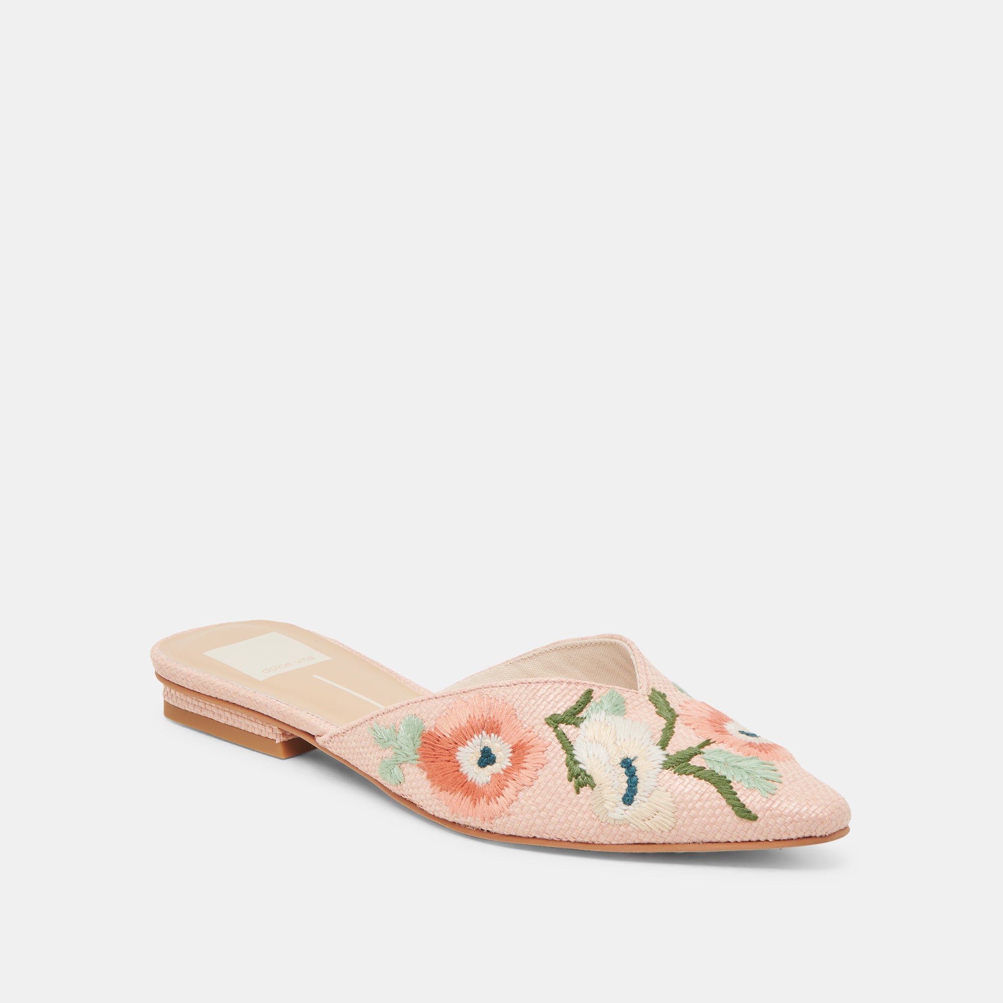 ELM FLATS PINK FLORAL RAFFIA Women's Sandals - Comfortable Summer Beach Shoes for Women - Perfect for Vacation, Wedding, and Outdoor Activities