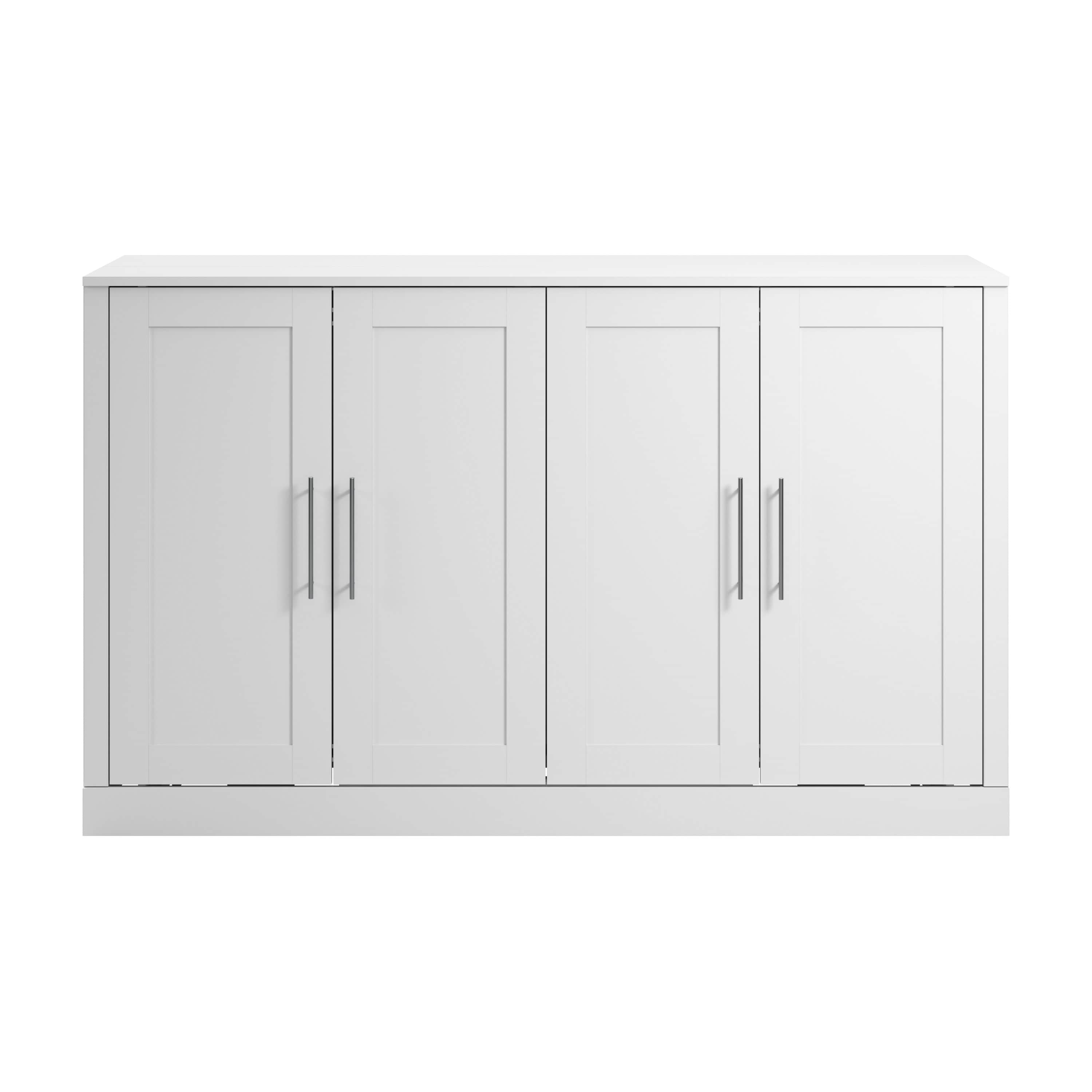 Pur 75W Queen Cabinet Bed with Mattress - 3 Color Options | Space-Saving Murphy Bed for Small Apartments & Guest Rooms