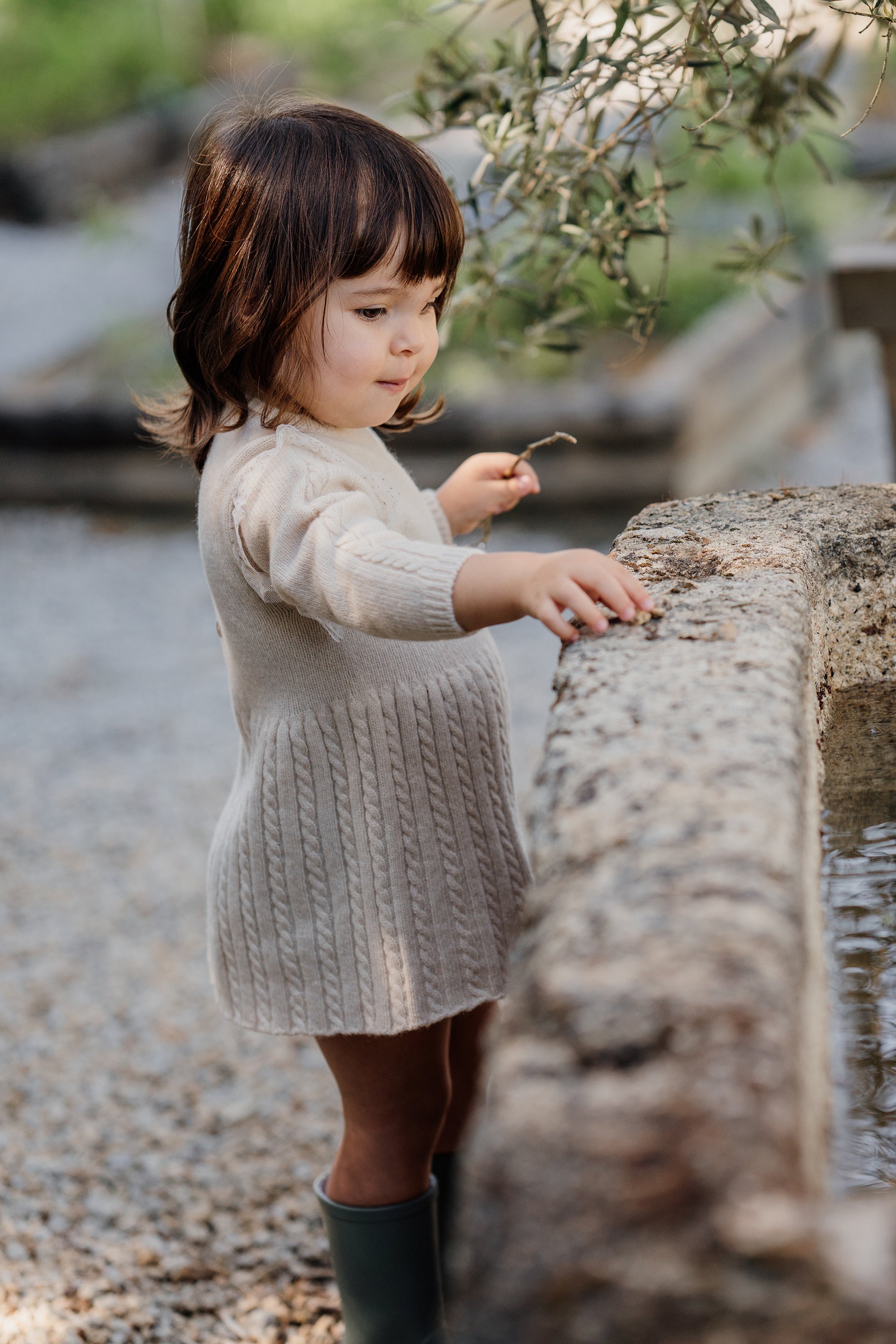 Paolina Sand Cashmere Knit Dress - Soft & Luxurious Women's Sweater Dress for Fall & Winter | Perfect for Office, Date Night & Holiday Parties