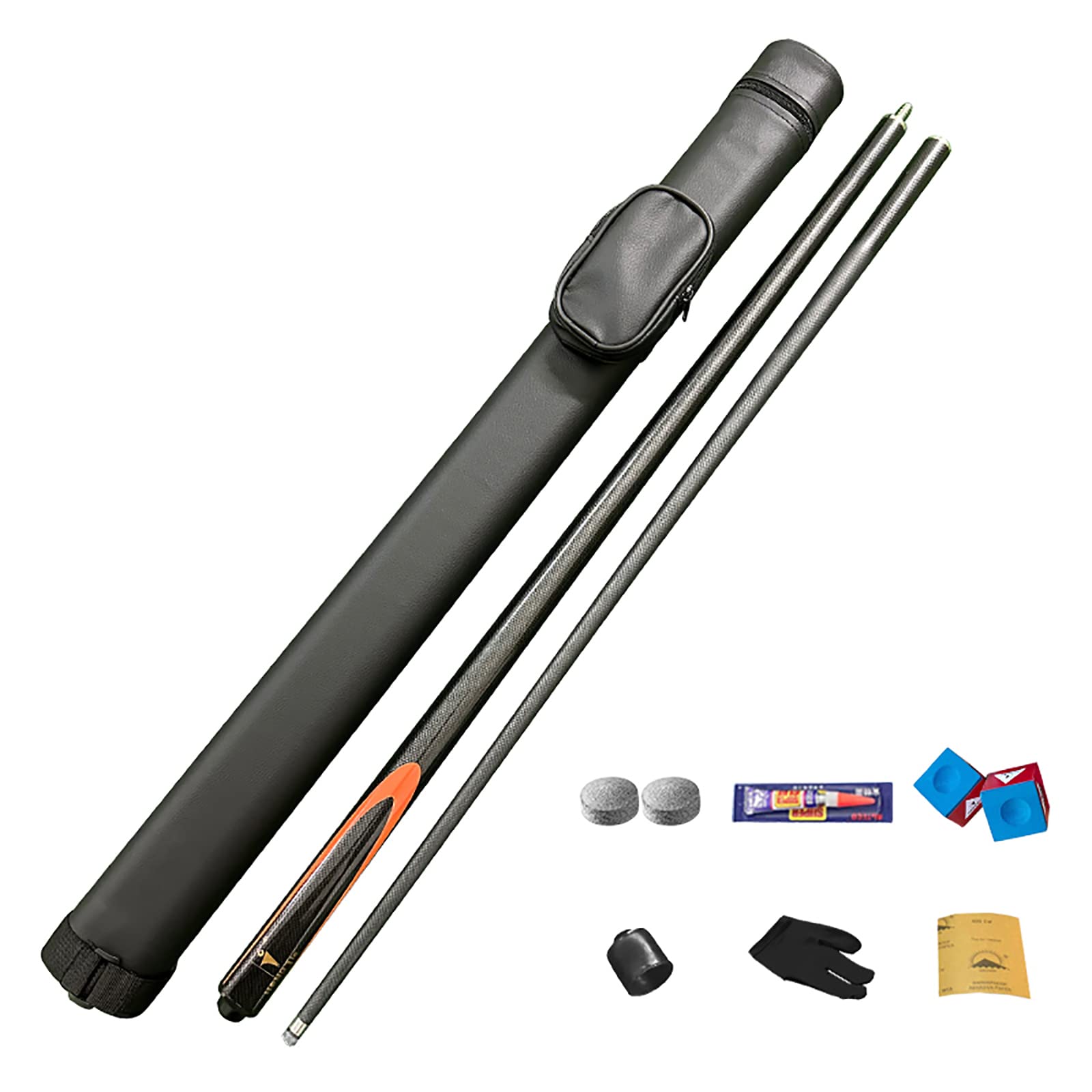 Premium Carbon Fiber Pool Cue Stick - 9.5mm Low Deflection Billiard Cue for Professional & Recreational Players - Perfect for Home Bars, Pool Halls & Game Rooms (Gray)