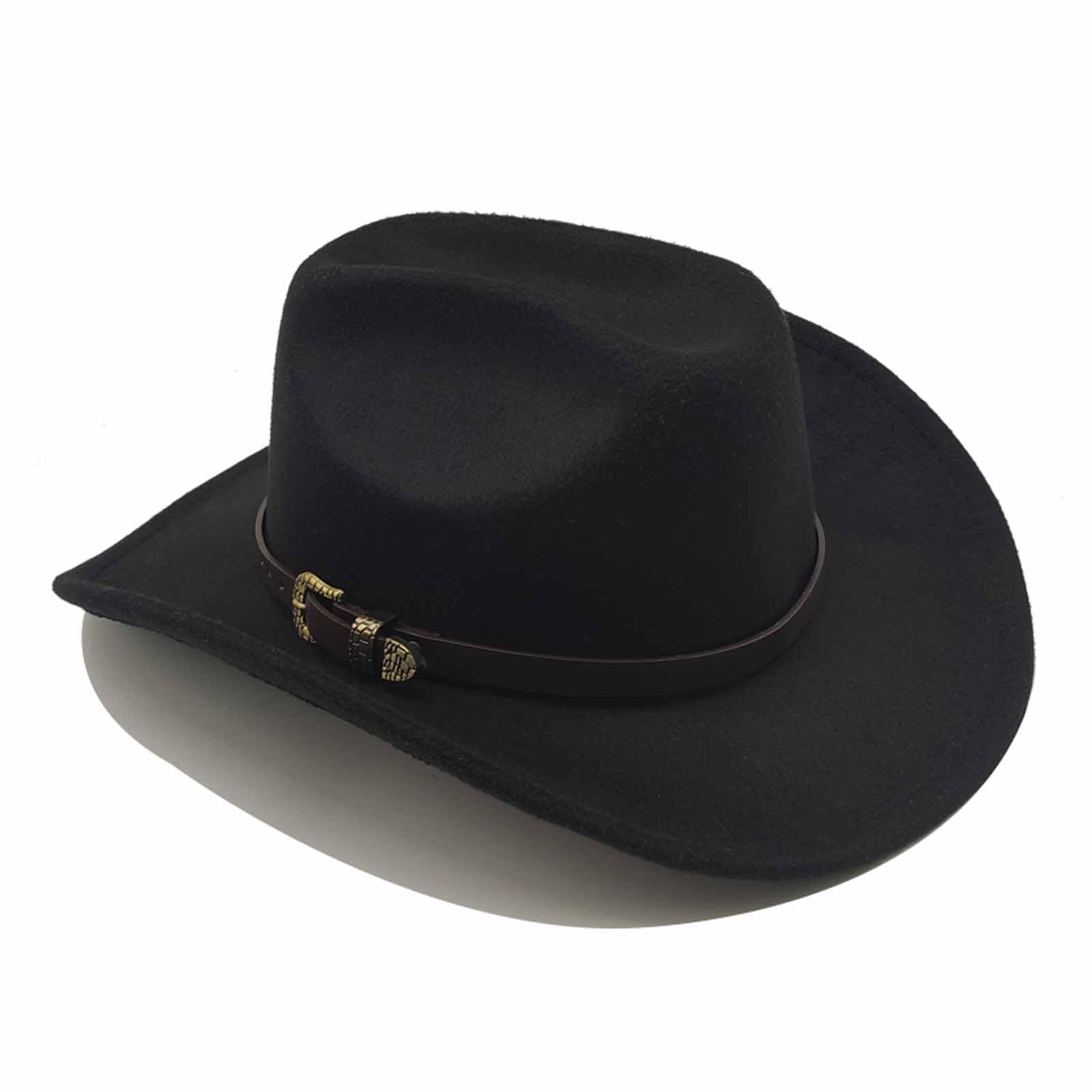Stylish Willheoy Cowboy Hat for Women & Men - Wide Brim Western Cowgirl Fedora Hat - Perfect for Rodeo, Halloween Costume & Outdoor Adventures