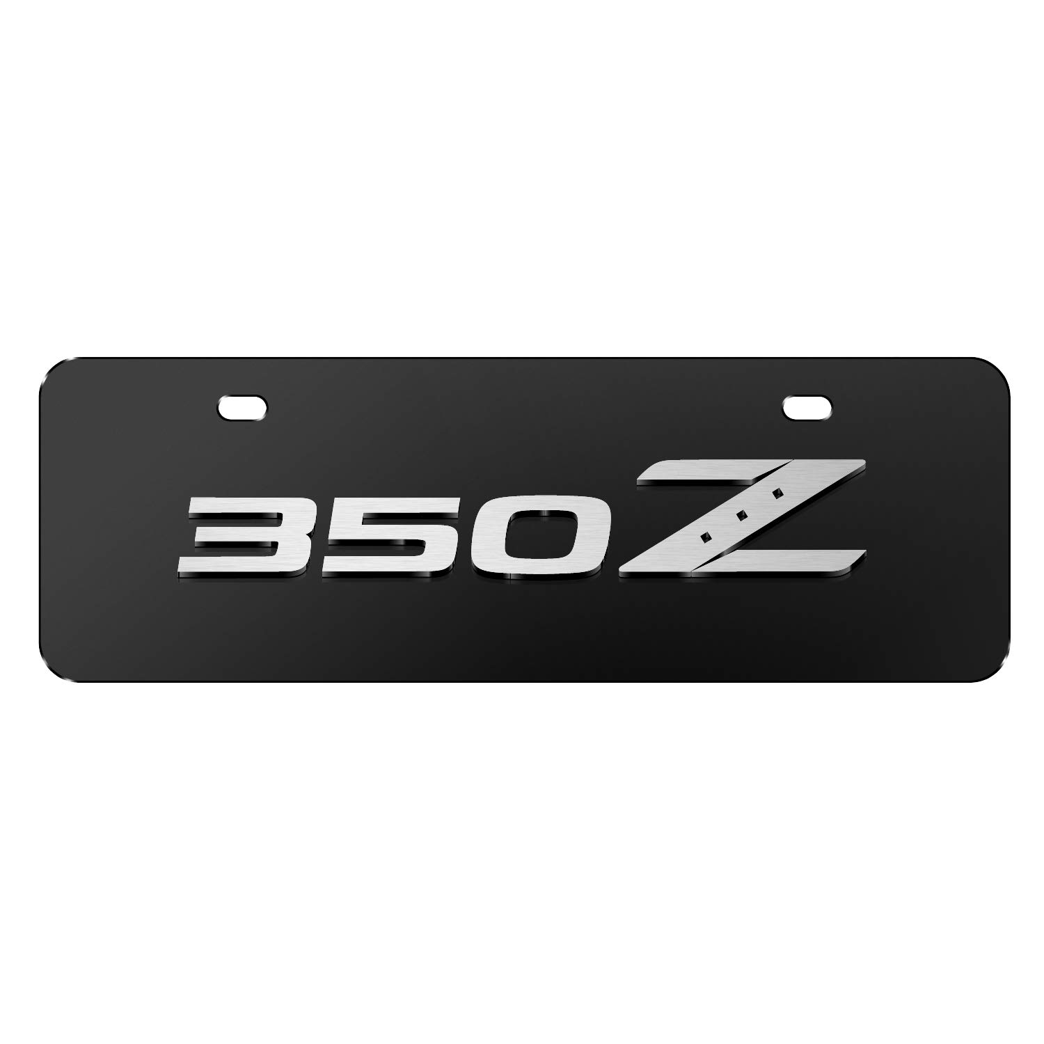 Nissan 350Z 3D European Style Half-Size Black Stainless Steel License Plate Frame - Durable Car Accessory for Customization & Street Style Enhancement