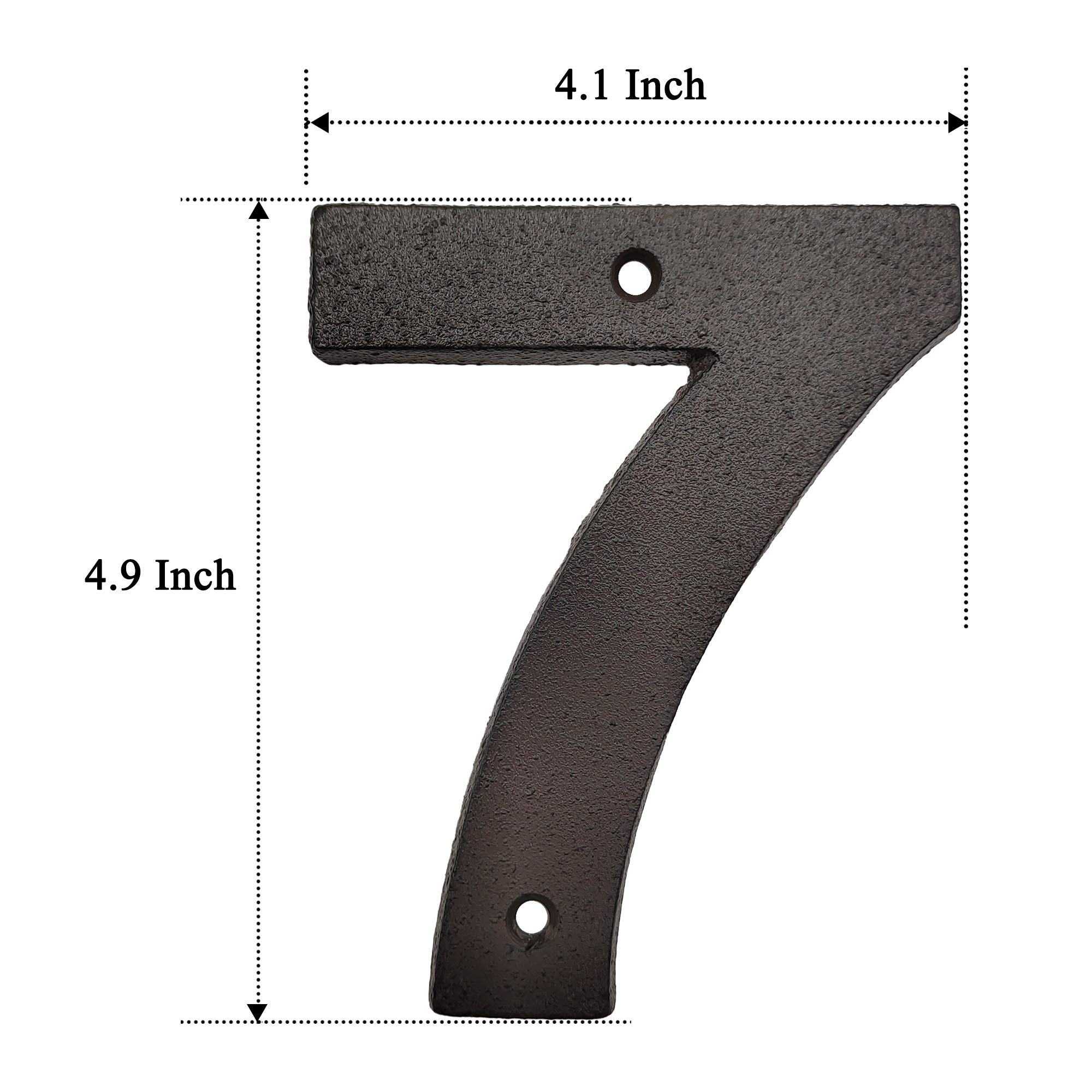 4.9 Inch High Outdoor House Numbers - Durable Weatherproof Address Plaque for Mailbox, Front Door & Home Exterior (Number 7) - Perfect for Curb Appeal & Package Delivery