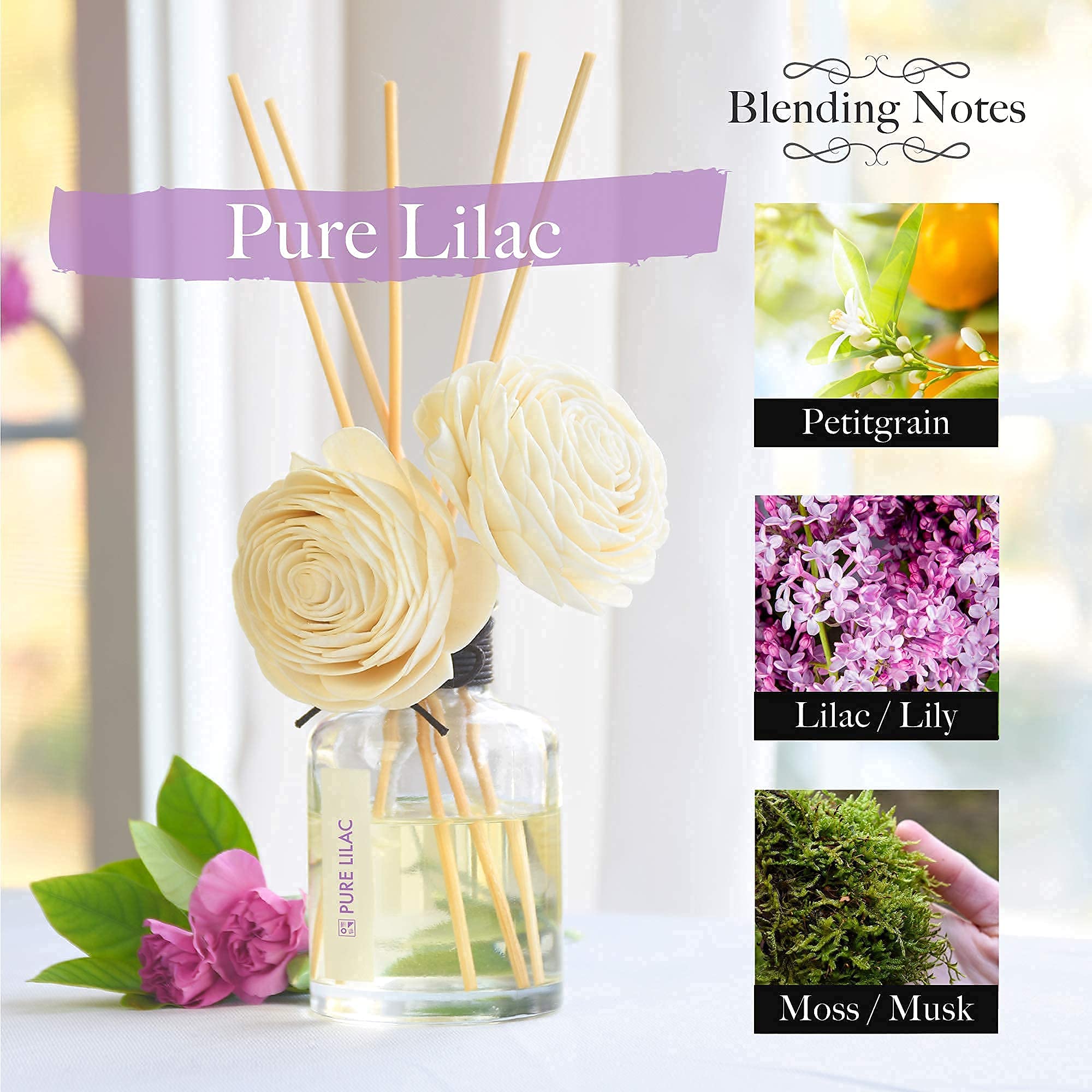 Aronica Fresh Cut Lilac Reed Diffuser - Luxury Home Fragrance Oil Set for Bedroom, Bathroom & Living Room Decor - Spa Scented Gift for Women, Housewarming & Relaxation - Perfect for Aromatherapy, Guest Room Ambiance & Cozy Home Atmosphere