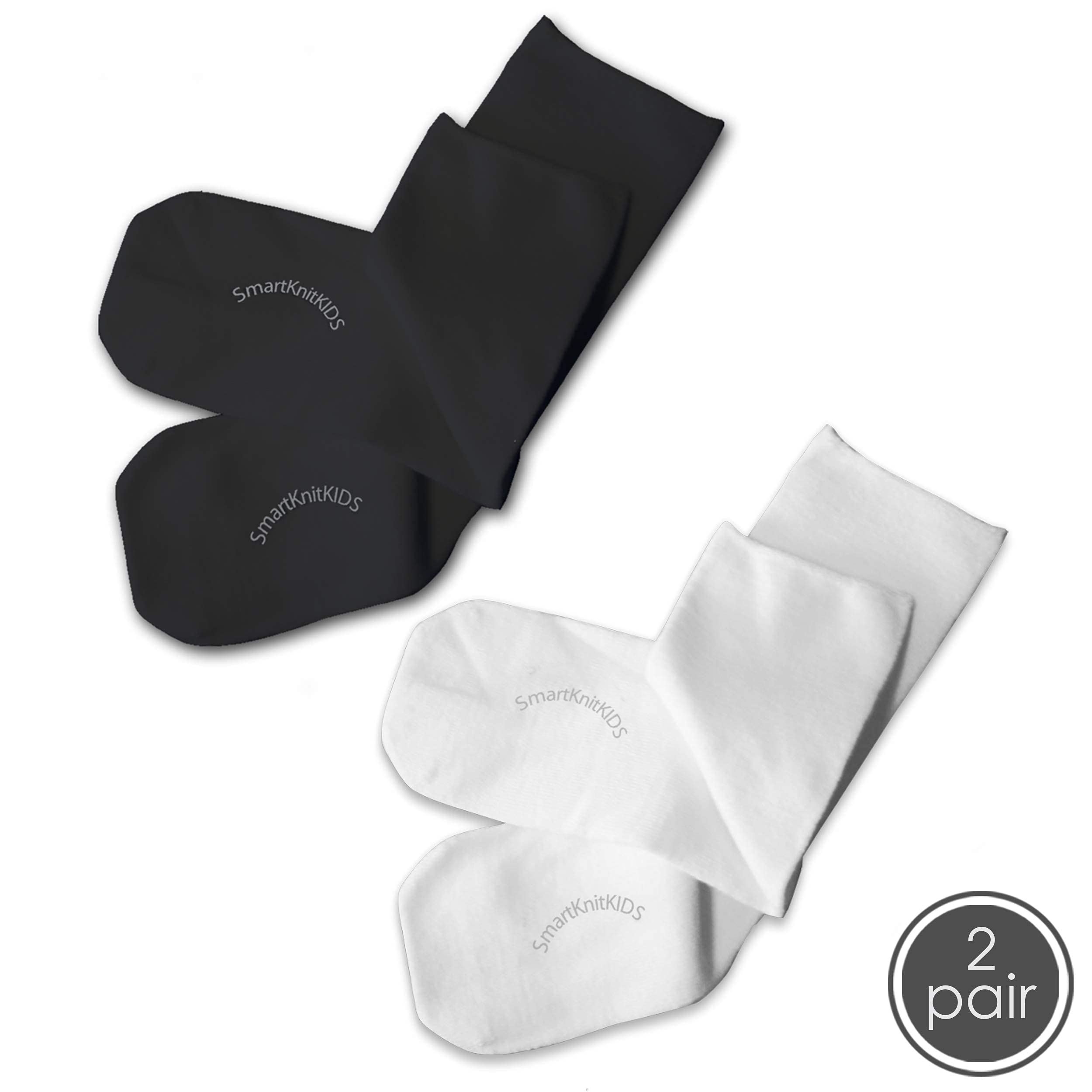 Seamless Sensitivity Socks for Men & Women - 2 Pack (Black & White, Large) - Ultra Soft Non-Slip Socks for Diabetics, Neuropathy & Everyday Comfort