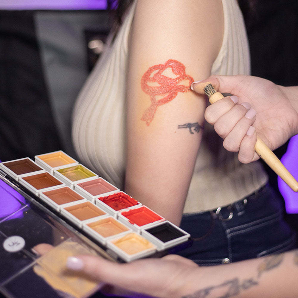 12 Color Alcohol-Activated Tattoo Cover Up Palette - Professional Body Paint for Tattoo Artists & Makeup Artists - Perfect for Halloween, Cosplay & Special FX Makeup