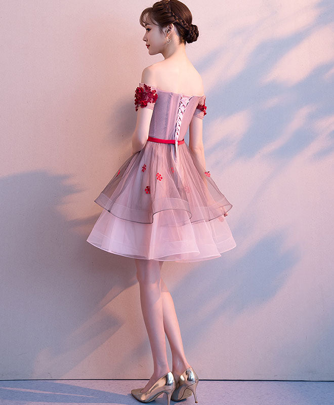 Elegant Pink Tulle Lace Short Prom Dress for Homecoming - Perfect for Prom Night, Formal Dances & Special Occasions