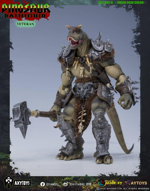 AxyToys 1/12 Scale 7.87 Inch Dinosaur Action Figure - Carnotaurus Warrior Veteran Soldier for Collectors | Battlefield Scenes, Diorama Displays & Toy Photography