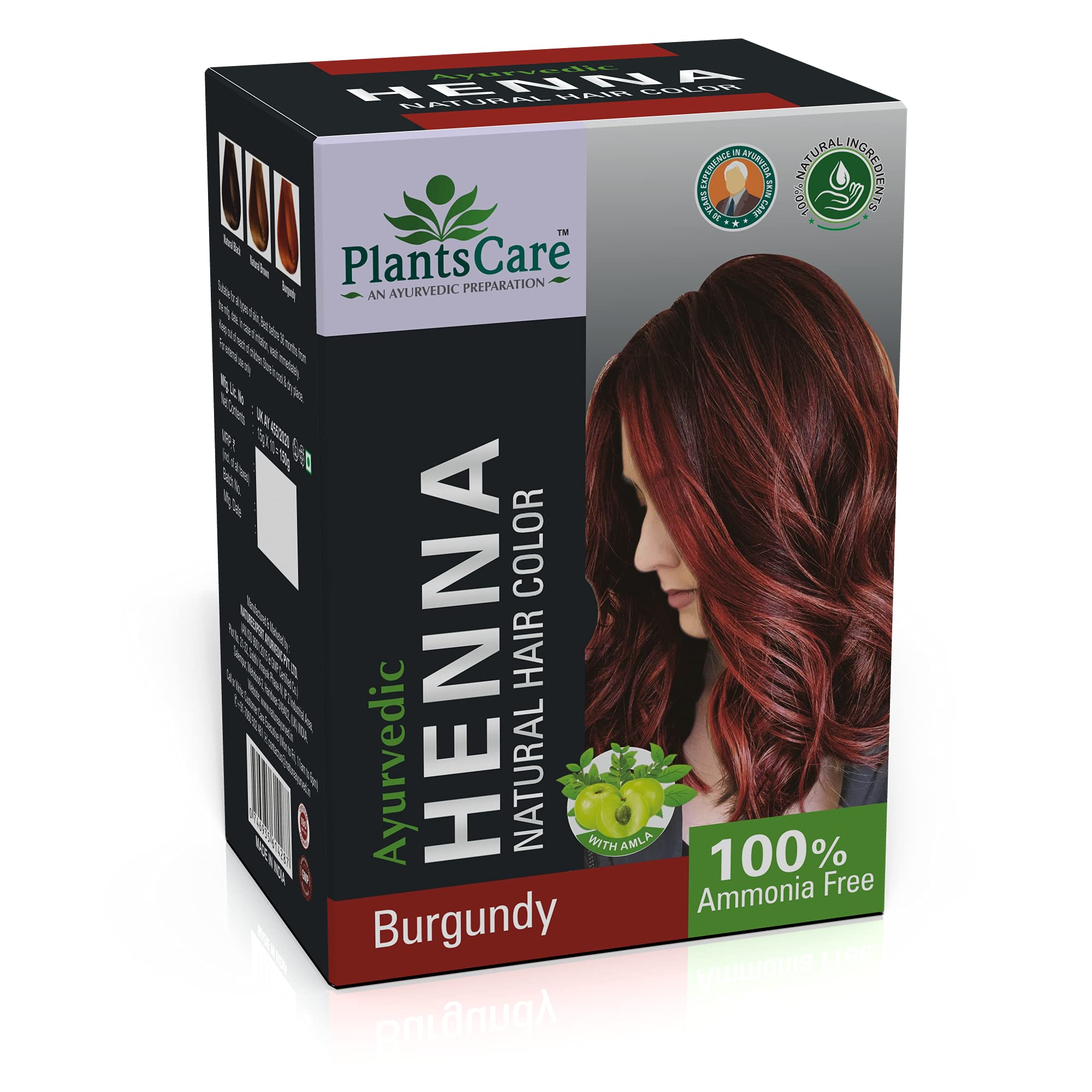 Natural Ayurvedic Henna Hair Color - Burgundy 240g for Healthy Hair Care | Chemical-Free Plant-Based Dye for Gray Coverage & Hair Conditioning | Perfect for Home Use, Salon Treatments & DIY Hair Coloring