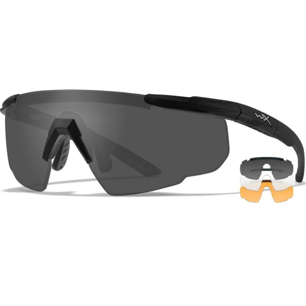 Wiley X Saber Advanced Safety Glasses - ANSI Z87.1 Certified Protective Eyewear for Shooting, Cycling & Outdoor Sports | UV Protection & Anti-Fog Lenses