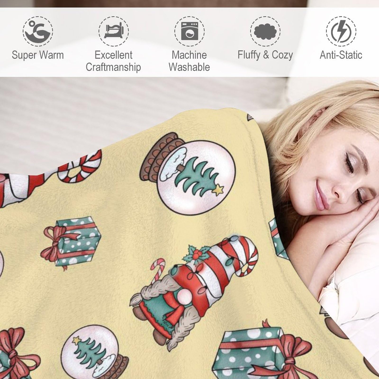 Christmas Throw Blanket - Soft Cozy Holiday Blanket for Couch, Sofa & Bed - Lightweight Winter Blanket 50x60 Inches - Perfect for Christmas Decor, Gift Giving & Cozy Evenings by the Fireplace