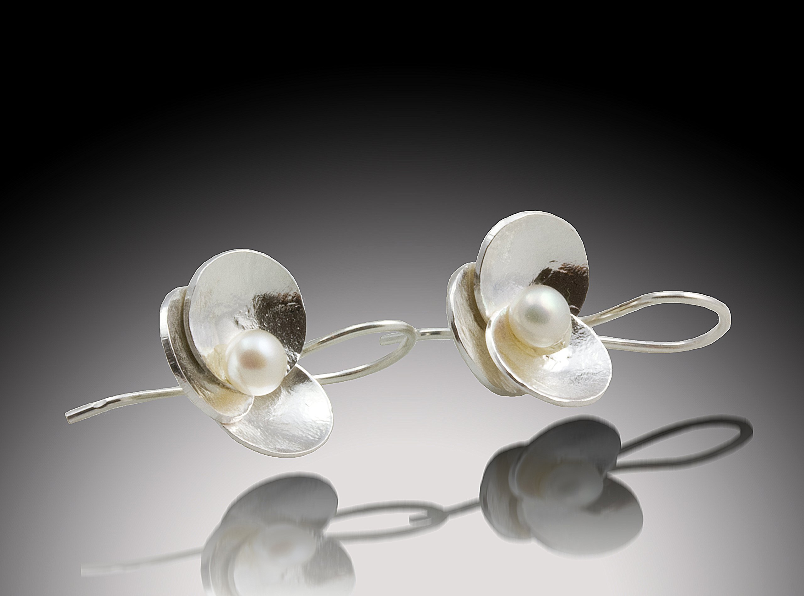 Elegant Sterling Silver Clover Pearl Earrings for Women | Dainty 925 Silver Jewelry | Perfect for Weddings, Parties & Everyday Wear