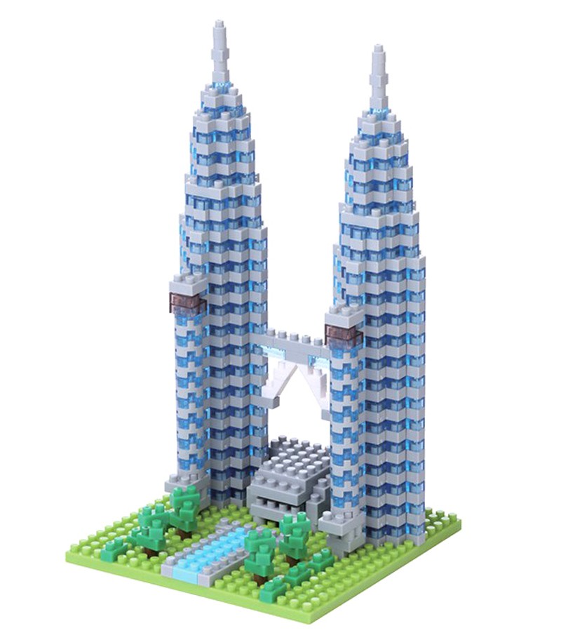Nanoblock Petronas Twin Towers Building Set NBH 110 - Miniature Architectural Model Kit for Collectors & Hobbyists - Perfect for Home Decor, Office Display & STEM Education