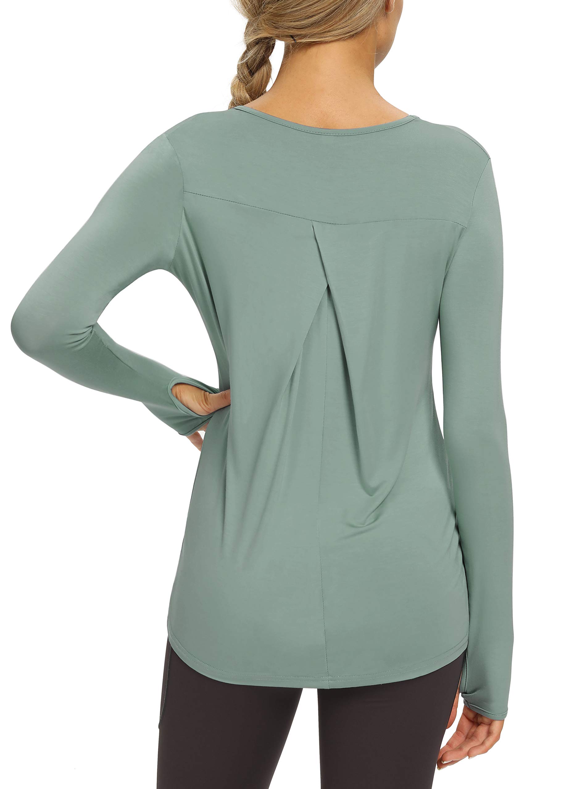 Bestisun Women's Long Sleeve Workout Tops - Moisture Wicking Yoga Shirts for Gym, Running & Athletic Training | Comfortable Exercise Clothes for Yoga, Pilates & Fitness