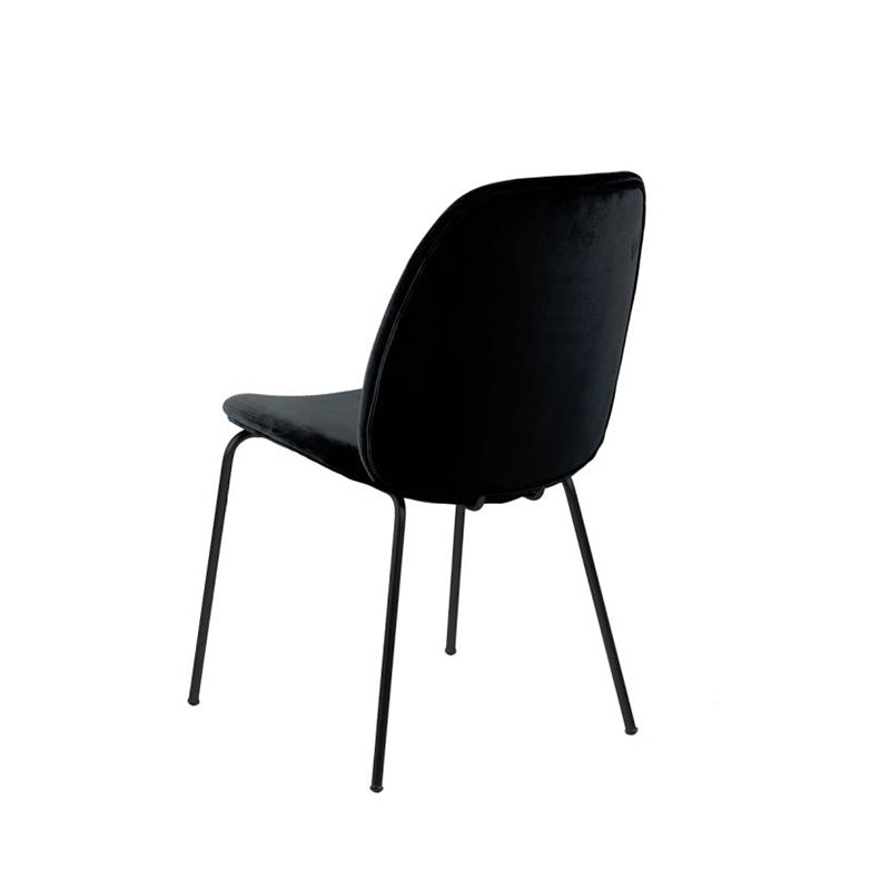 ADELIA Modern Dining Chair - Black Velvet Upholstered Seat - Comfortable Kitchen & Dining Room Furniture for Home Decor