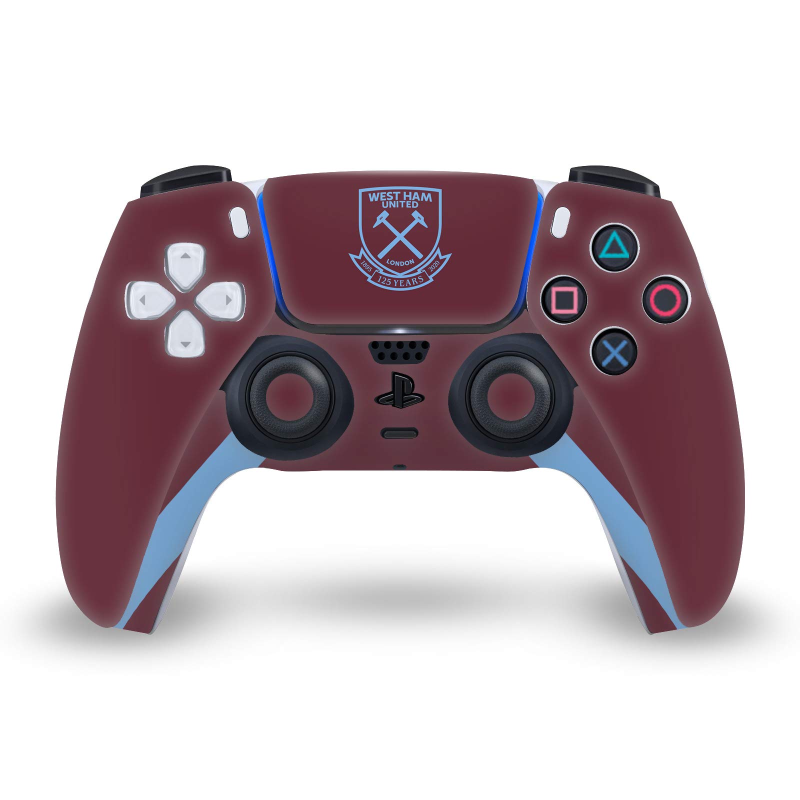 Officially Licensed West Ham United FC 2020/21 Home Kit Vinyl Skin for Sony PS5 DualSense Controller - Gaming Case Cover with Team Jersey Design | Perfect for Football Fans & PS5 Gamers