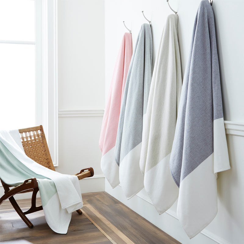 Kassatex Block Pareo Fouta Beach Towel - Lightweight Quick Dry Bath Towel for Pool, Beach, Yoga & Travel - Soft & Absorbent Turkish Cotton Towel for Women & Men
