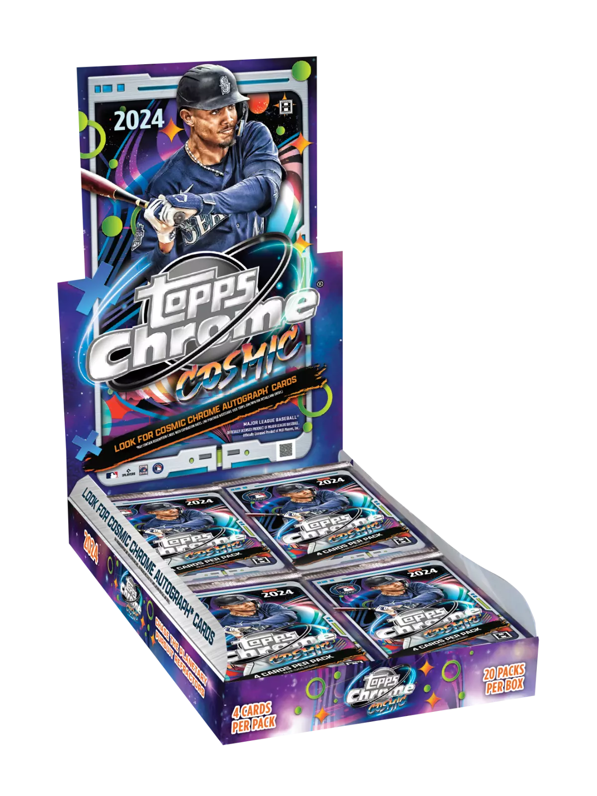 2024 Topps Chrome Cosmic Baseball Trading Cards Hobby Box - Collectible Sports Cards for Baseball Fans & Card Enthusiasts (Perfect for Trading, Collecting & Display)