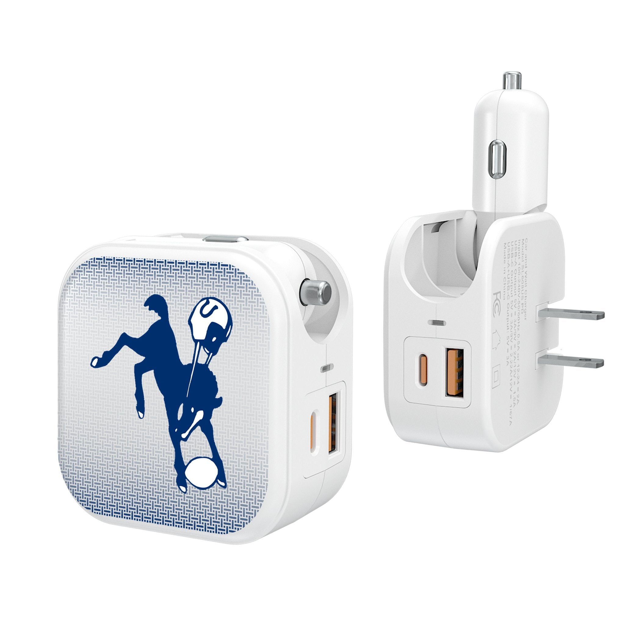 Baltimore Colts 1946 Historic Collection Linen 2-in-1 USB Charger - Vintage NFL Fan Gift for Home & Office Use