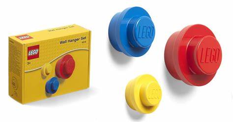 Best-Selling Lego Wall Hanger Set - Red, Blue & Yellow Colors | Space-Saving Toy Storage Solution for Kids' Rooms & Play Areas