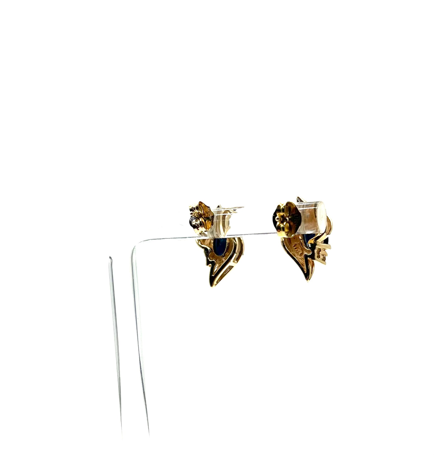 Elegant Sapphire and Diamond Bypass Stud Earrings for Women | 14K White Gold Fine Jewelry | Perfect for Weddings, Anniversaries & Special Occasions