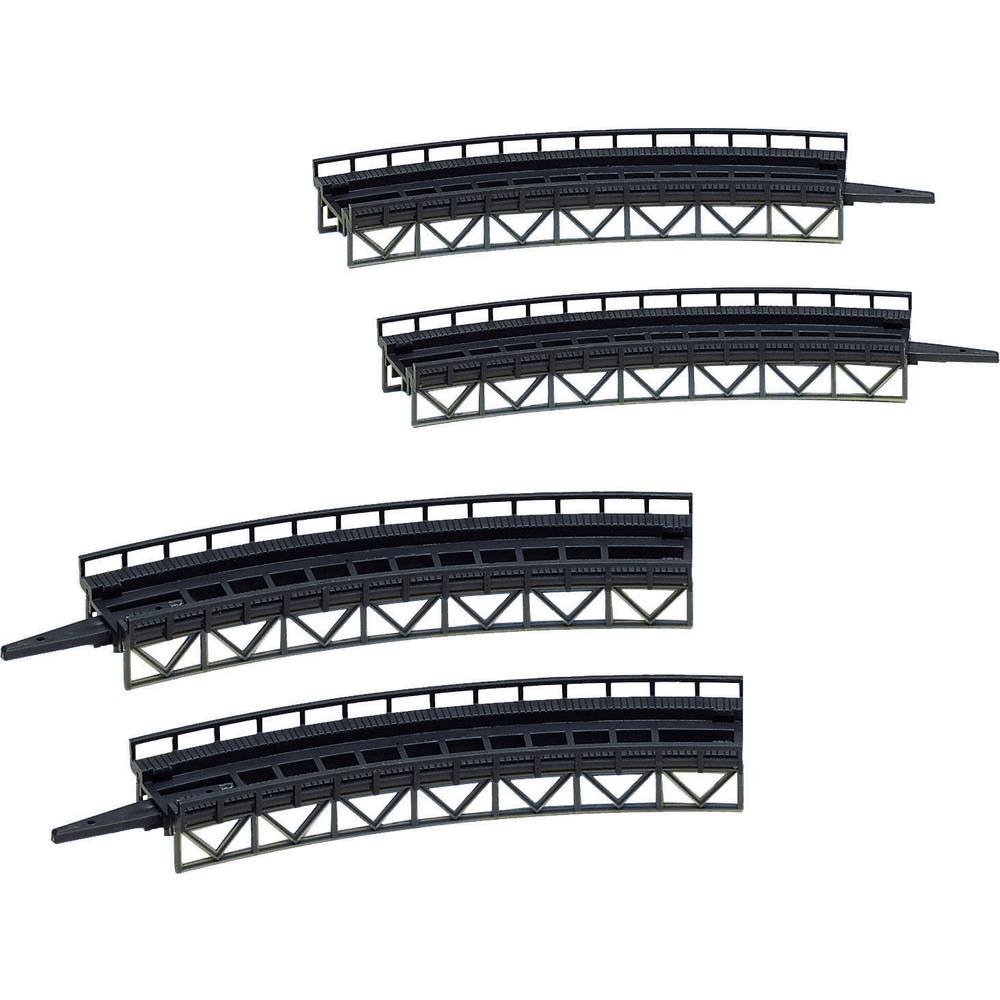Faller 282905 Curved Steel Bridge 2 Radii 4/Z Scale Model Building Kit - Perfect for Model Train Layouts & Railroad Scenery Dioramas