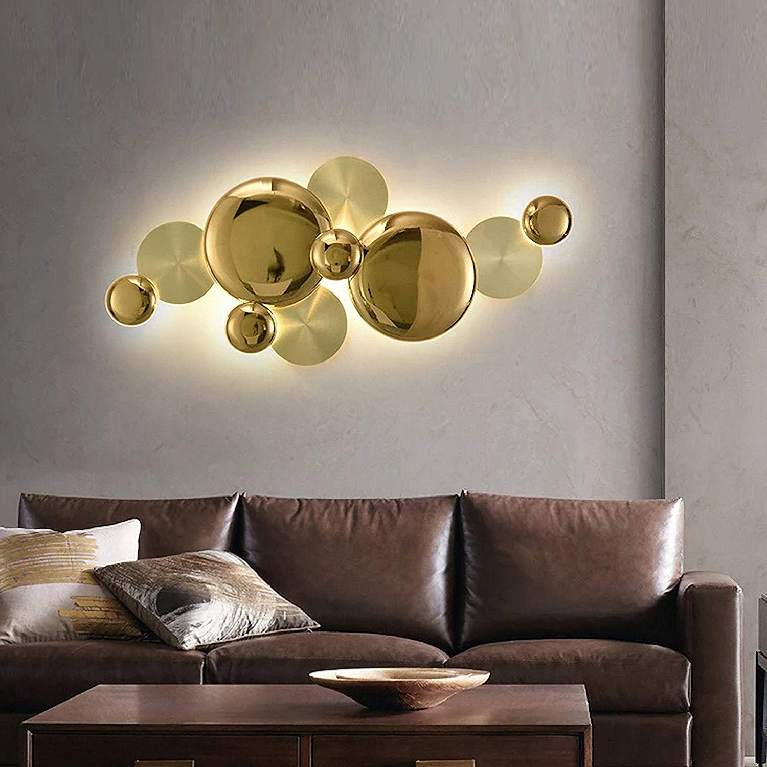 Golden Family Wall Light - Elegant Home Decor Lighting for Living Room, Bedroom & Hallway - Perfect for Indoor Wall Mounting & Ambient Illumination