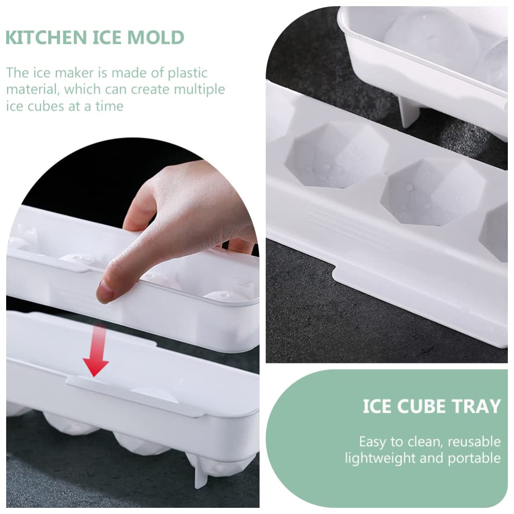 Premium Silicone Ice Cube Tray with Lid - 2 Pack Mini Ice Maker for Drinks, Smoothies & Cocktails | 4 Grids Ice Storage Container for Freezer, Party, Kitchen & Bar Use