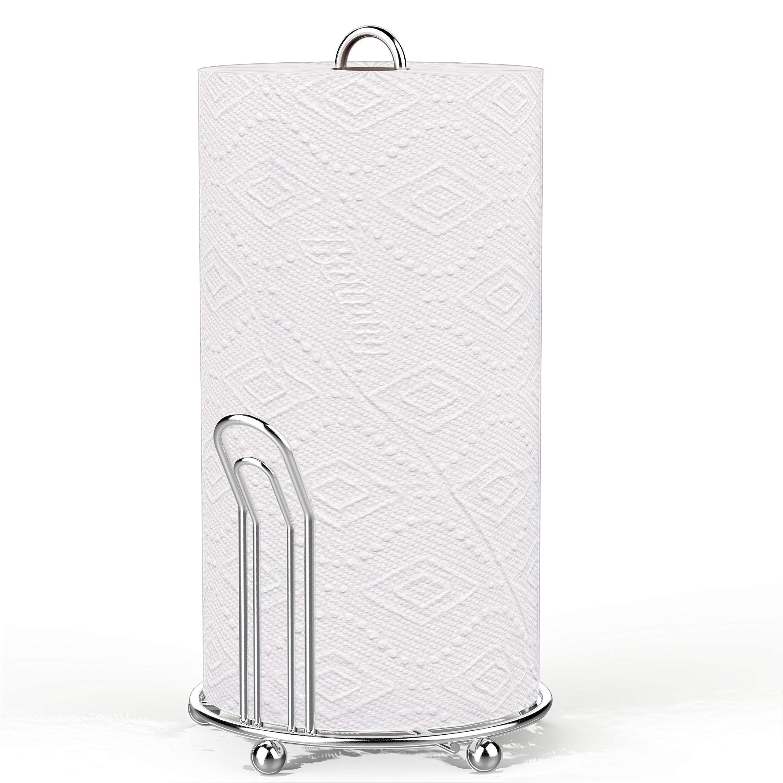 Chrome Bathroom Shower Caddy Organizer with Paper Towel Holder - Space-Saving Hanging Storage for Shampoo, Soap & Essentials - Perfect for Small Bathrooms & Showers