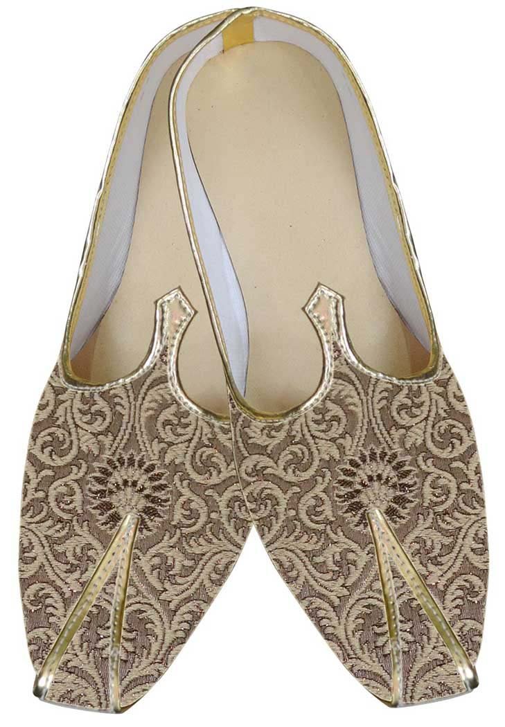 INMONARCH Men's Golden Jodhpuri Shoes for Indian Weddings - Traditional Bridal Footwear for Groom & Groomsmen - Perfect for Ceremonies, Festivals & Special Occasions