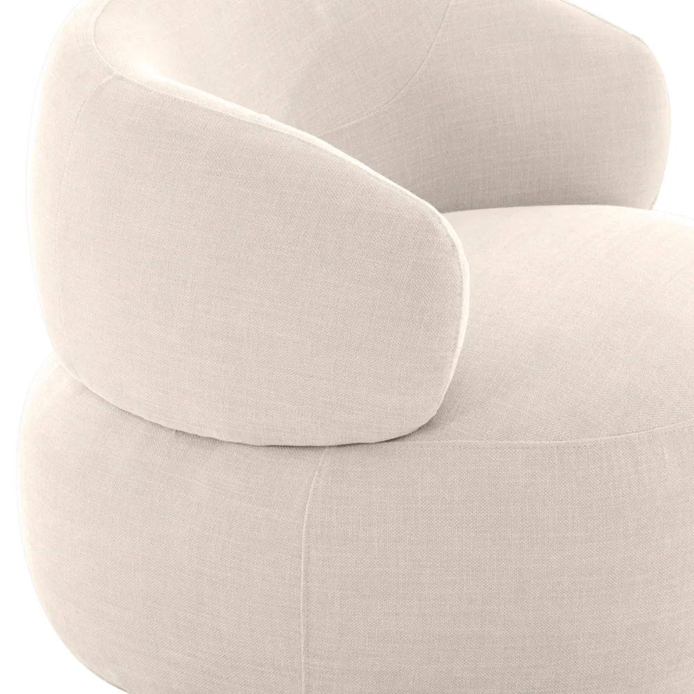 Greenwich Occasional Chair - Natural Chenille Upholstered Accent Chair for Living Room, Bedroom & Office - Comfortable Modern Lounge Seating for Relaxing & Reading