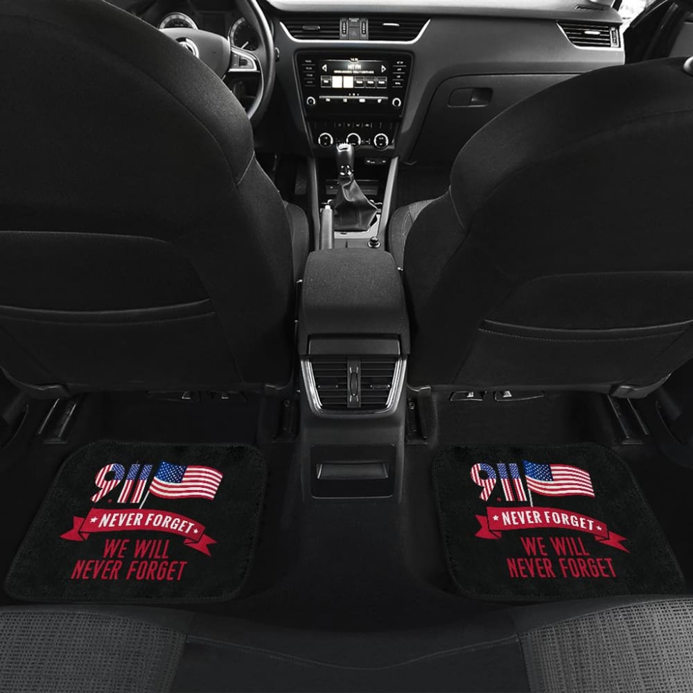 09.11 Never Forget Car Floor Mats - Patriotic American Flag Design - Perfect Gift for Memorial Day, Veterans Day & 4th of July - Durable Custom Car Mats for Trucks, SUVs & Vehicles