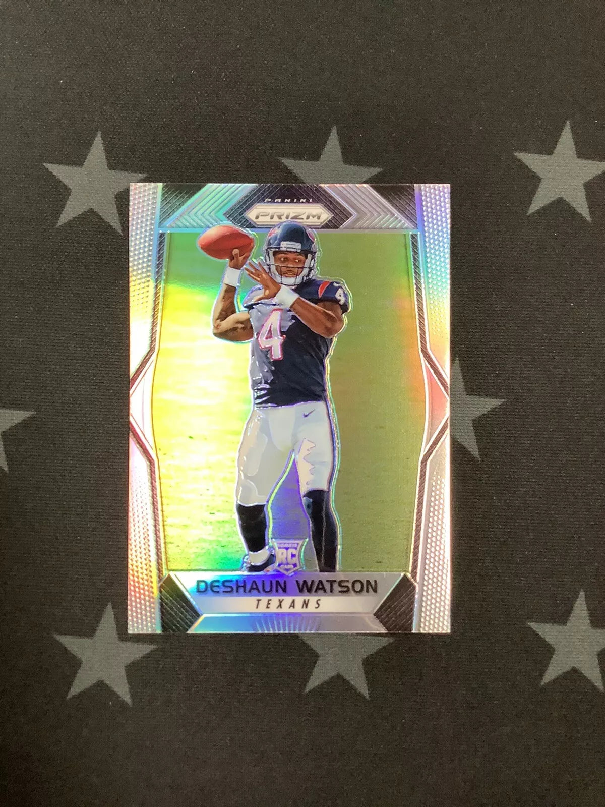 2017 Panini Prizm Deshaun Watson Silver Rookie Card - NFL Football Collectible for Fans & Investors, Perfect for Trading, Displaying, or Gifting