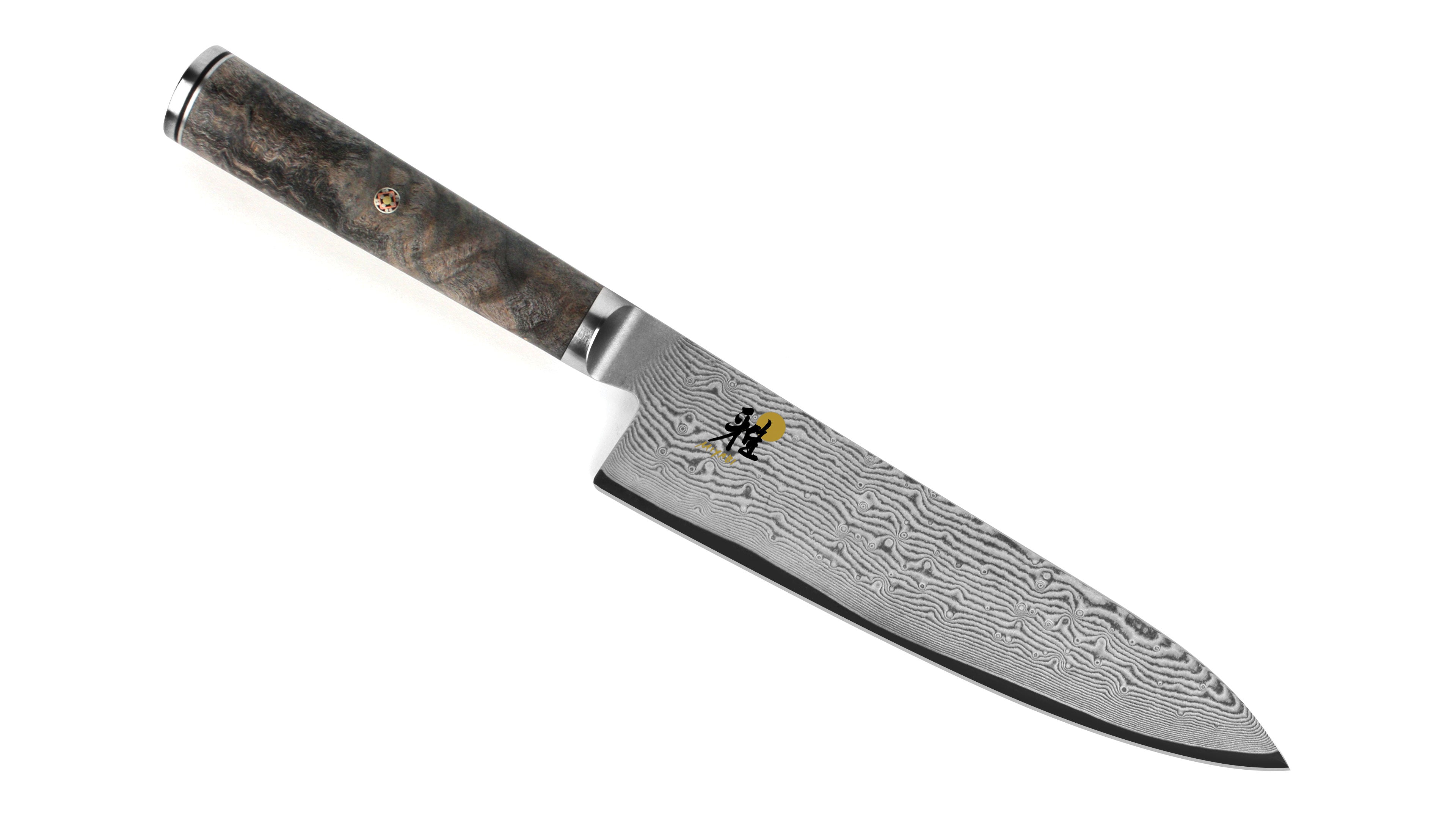 Miyabi Black 8-Inch Chef Knife - Premium Japanese Damascus Steel Kitchen Knife for Professional Chefs & Home Cooking - Perfect for Slicing, Dicing & Chopping Vegetables, Meat & Fish