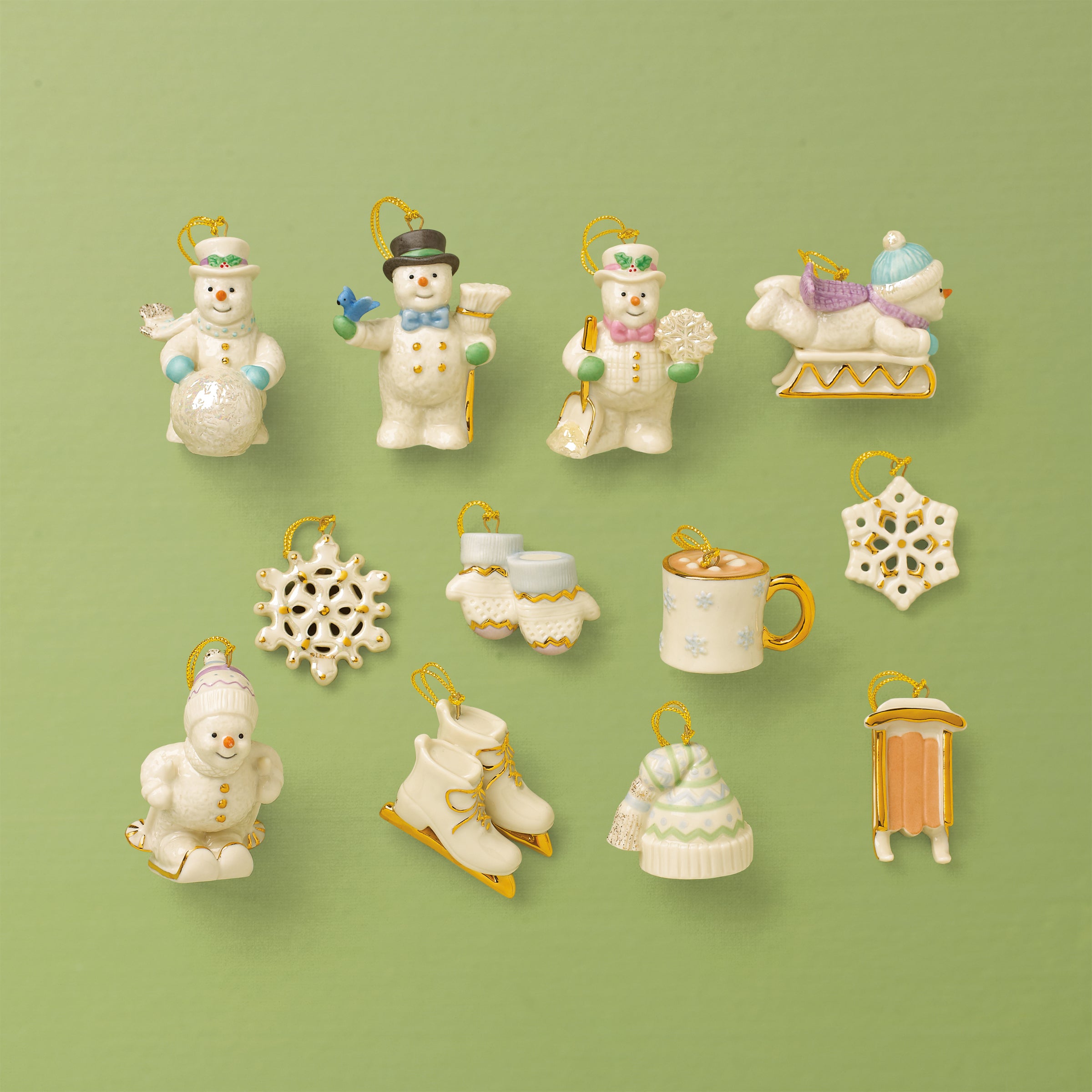 Snow Pals Christmas 13-Piece Ornament & Tree Set - Festive Holiday Decor for Home, Office, and Christmas Party Decorations