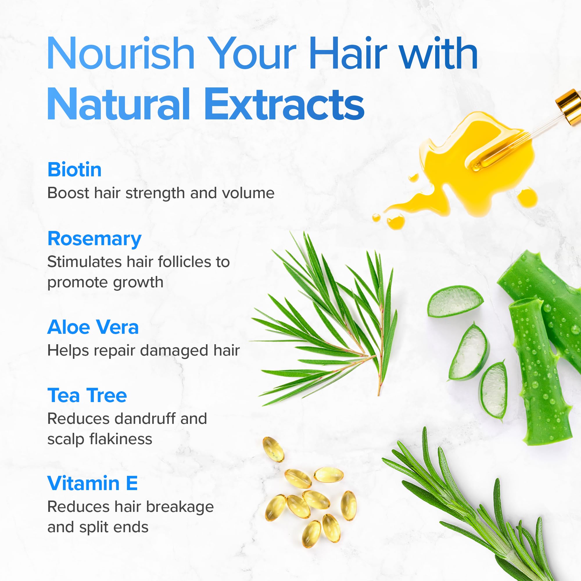 Biotin Shampoo & Conditioner Set for Hair Growth - Tea Tree, Manuka Honey & Rosemary Formula for Dry, Damaged & Thinning Hair - 16oz Men & Women Hair Care - Perfect for Daily Use & Scalp Nourishment