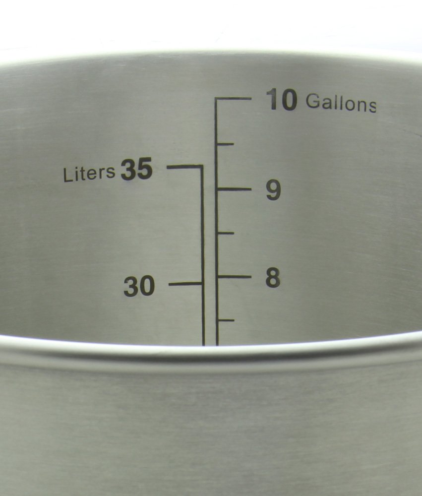 Kegco 3PXBK10-T2 10 Gallon Stainless Steel Brew Kettle - Perfect for Homebrewing Beer, Wort Boiling & Craft Brewing