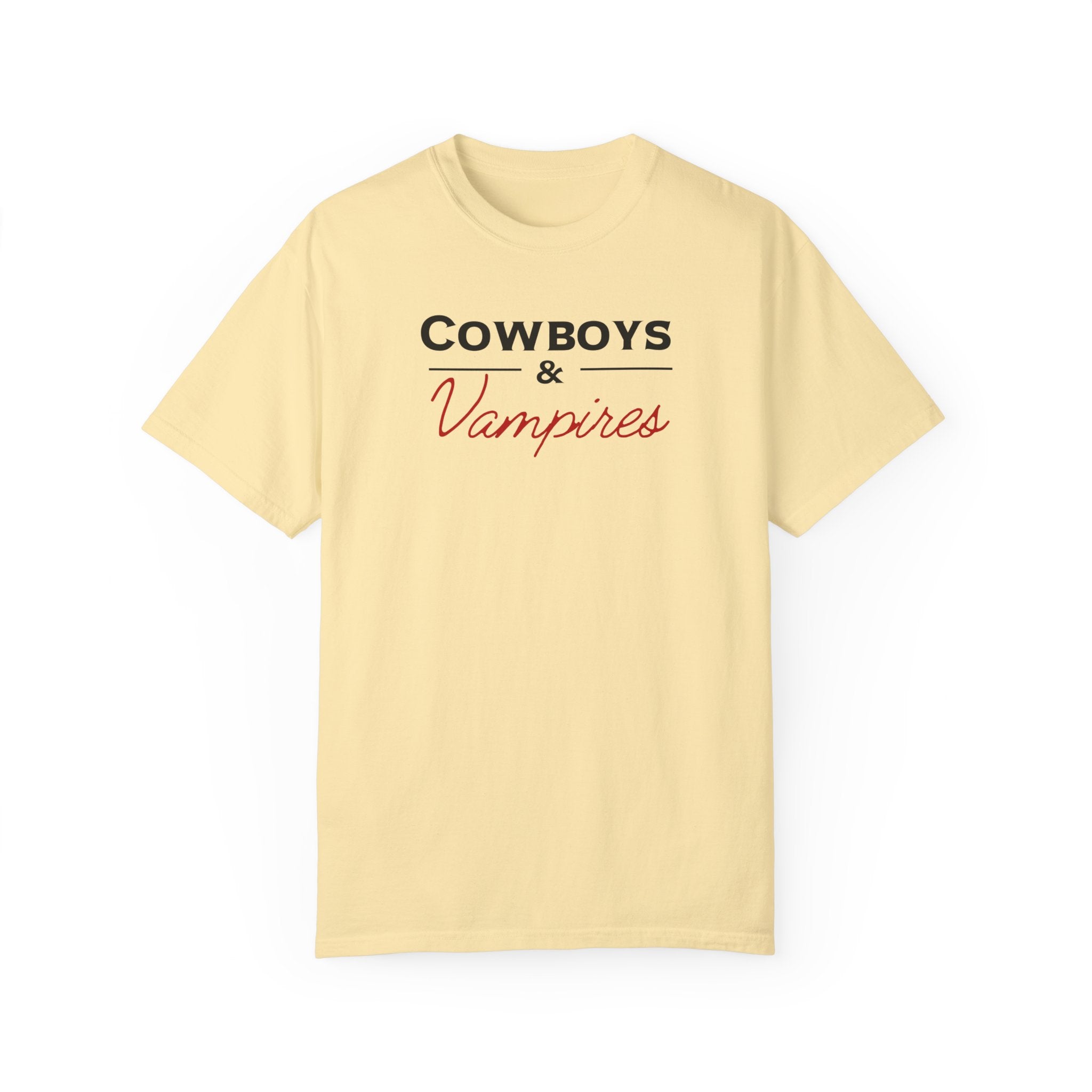 Trendy Cowboys & Vampires Graphic T-Shirt for Men & Women - Soft Cotton Tee for Casual Wear, Halloween Costumes & Themed Parties