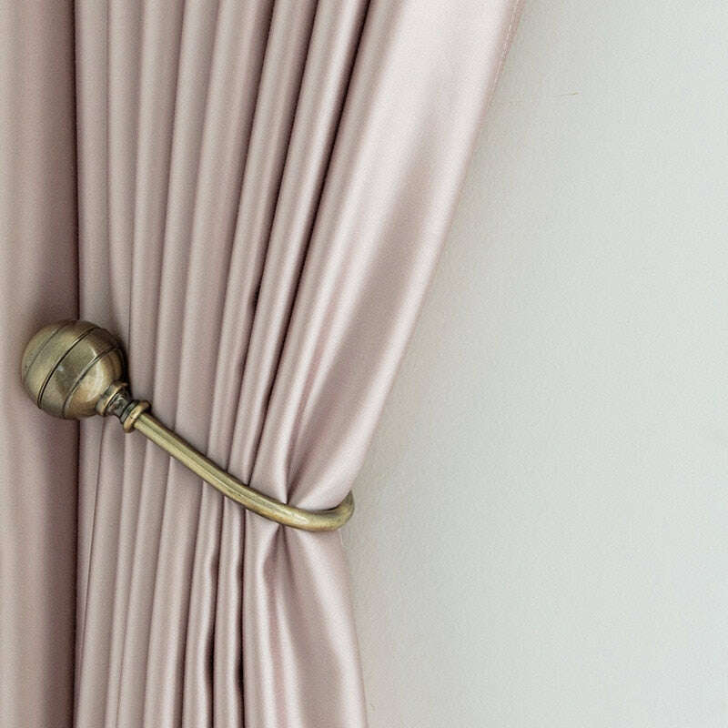 Elegant Pink Faux Silk Plain Curtains for Living Room & Bedroom - Homespun Style Window Drapes for Home Decor